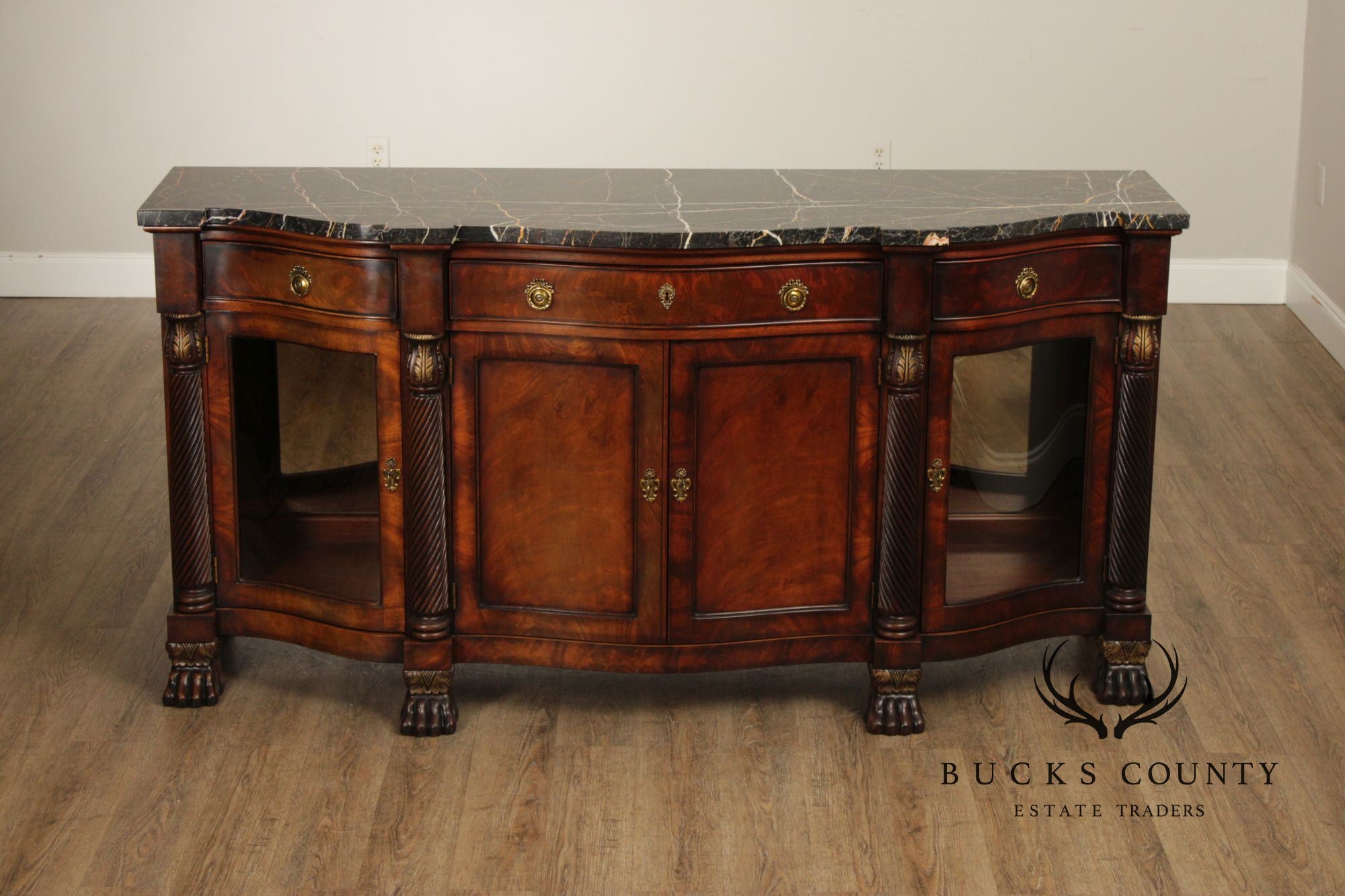 Henredon Historic Natchez Collection Marble Top Mahogany Sideboard