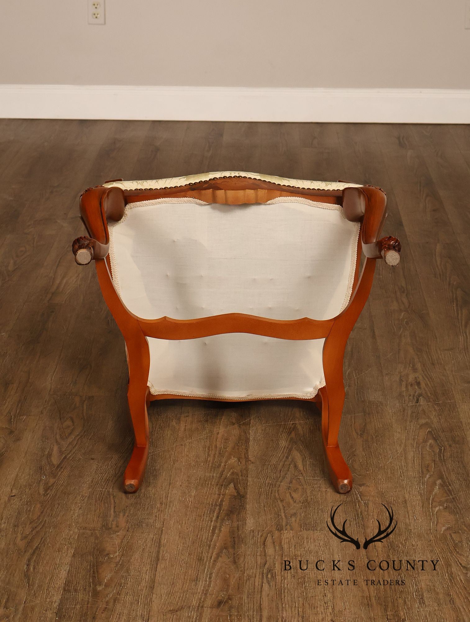 Italian Baroque Style Set of Eight Inlaid Olive Wood Dining Chairs