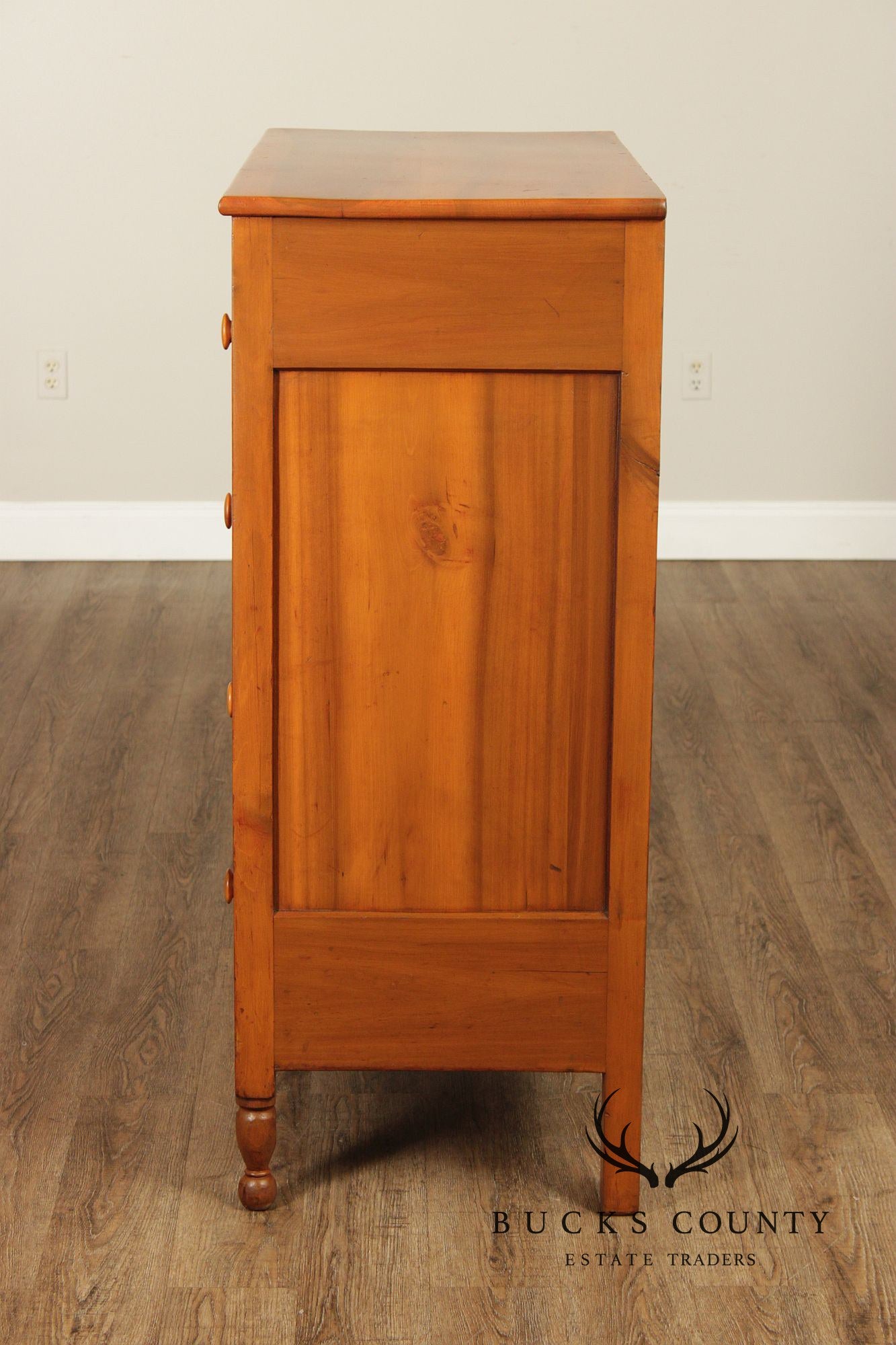 Antique Tiger Maple And Poplar Sheraton Chest Of Drawers