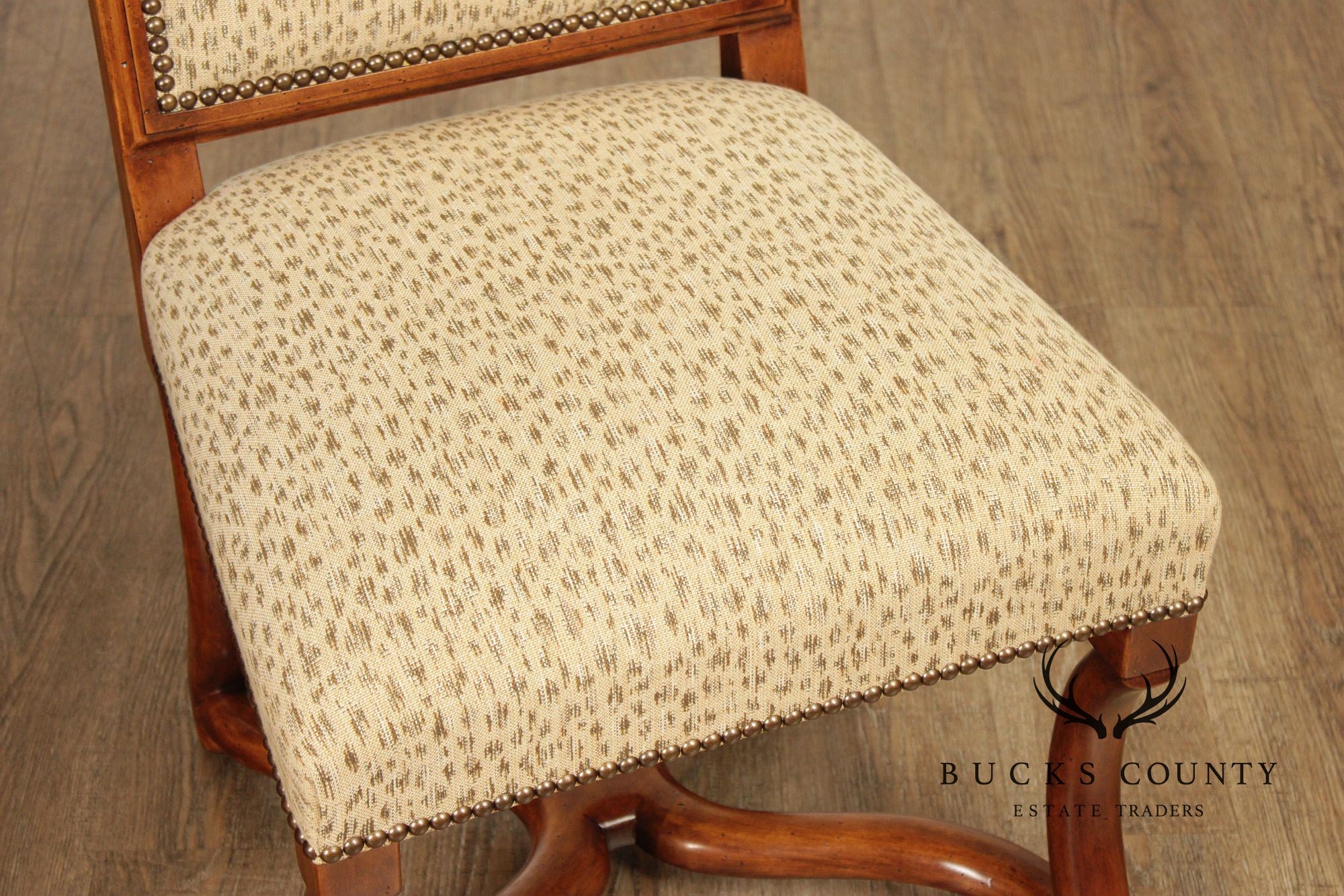 Minton-Spidell Set Of Four Os De Mouton Style 'Dauphine' Walnut Dining Chairs