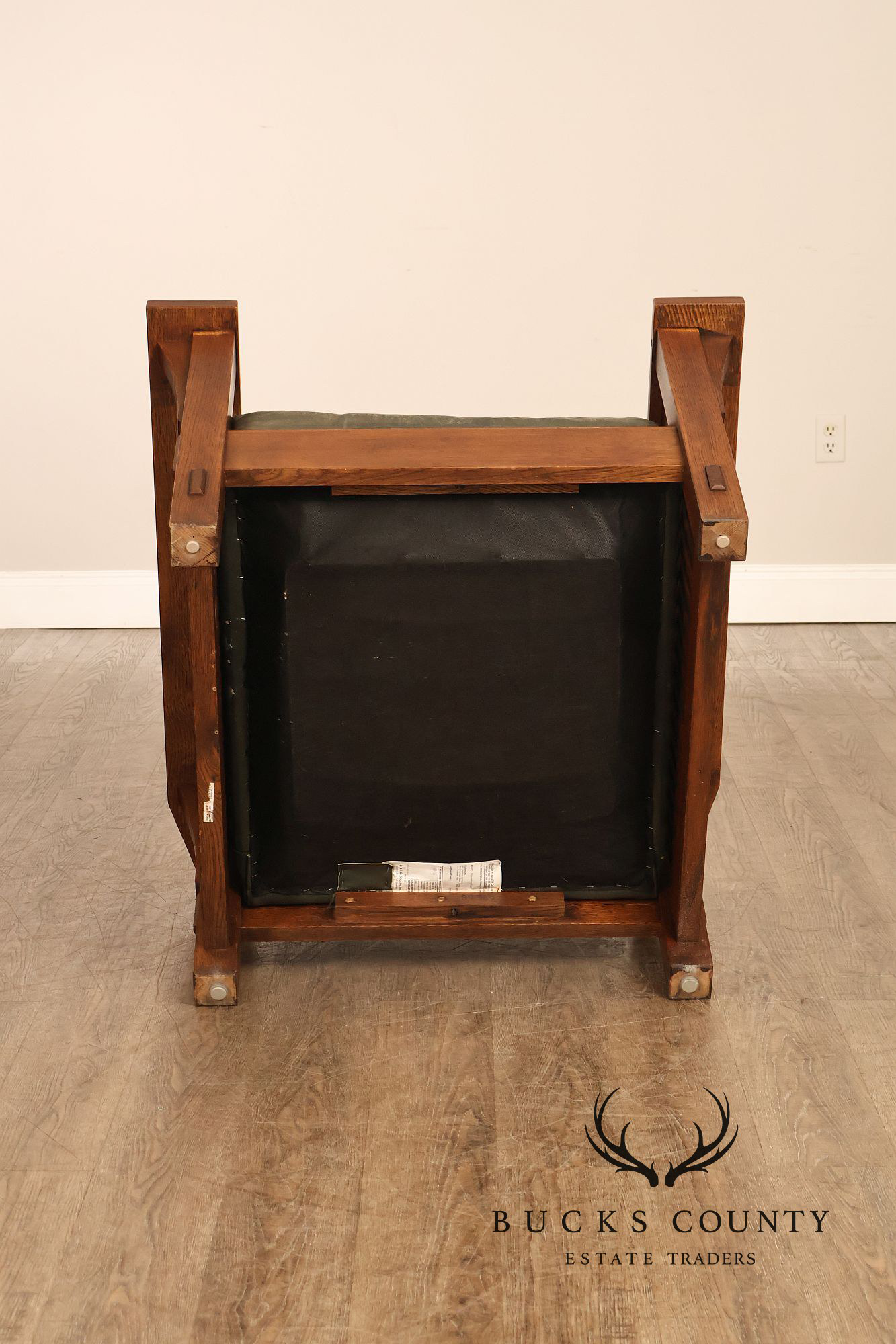 Stickley Mission Collection Oak Bent Arm Morris Chair and Ottoman