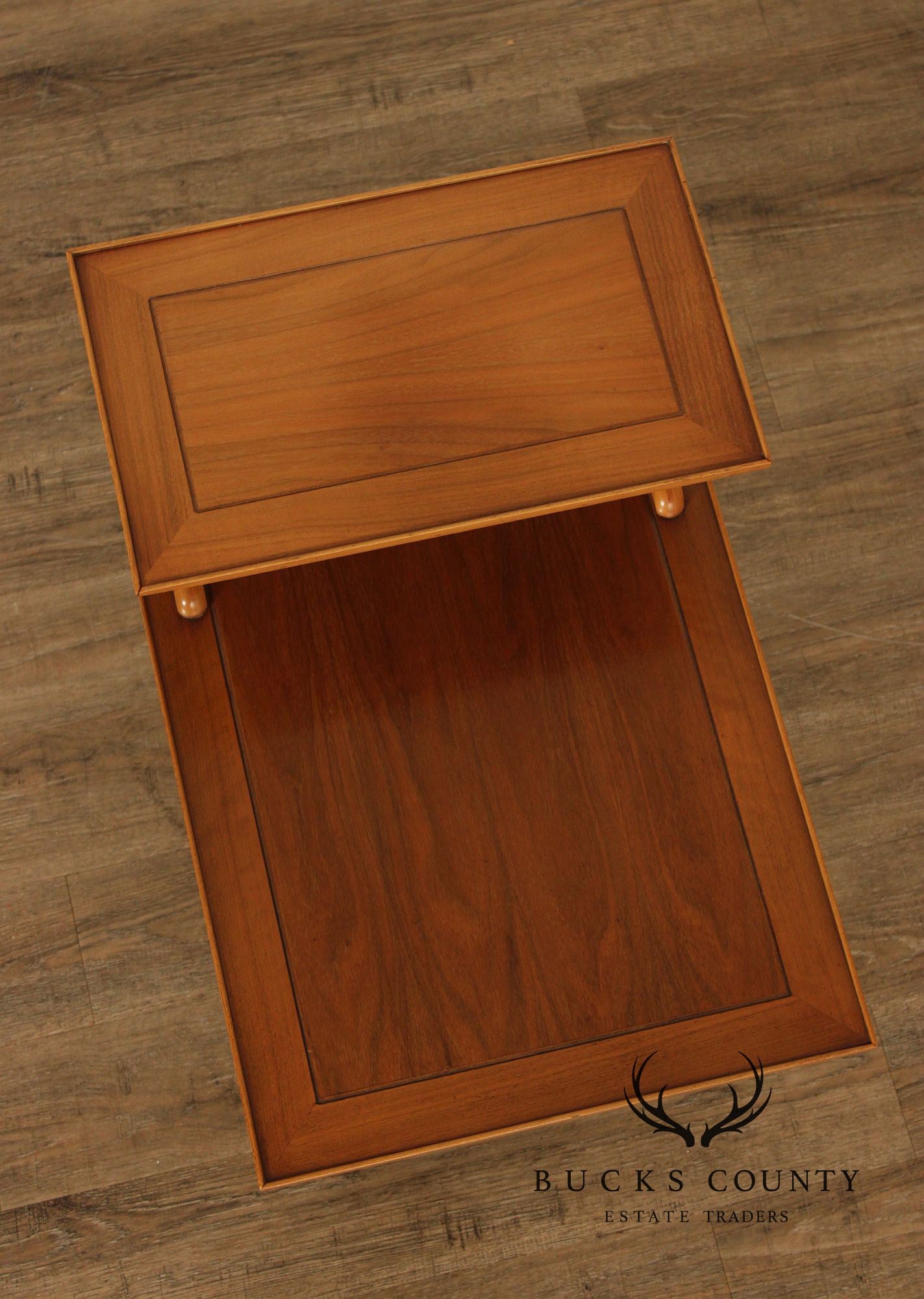 Lane Copenhagen Mid-Century Modern Two-Tier Walnut End Table