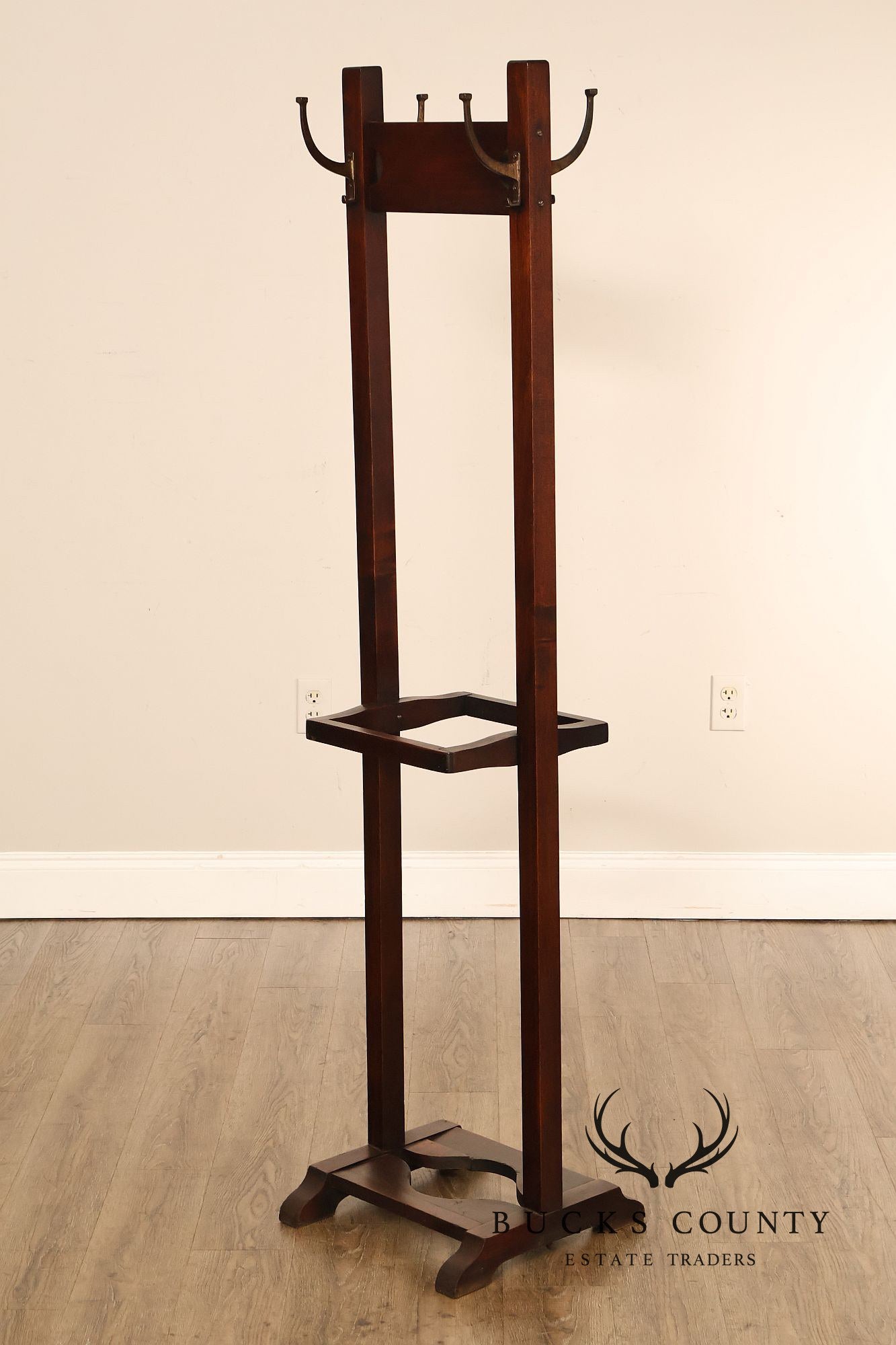 Antique Mission Style Double Sided Coat Rack