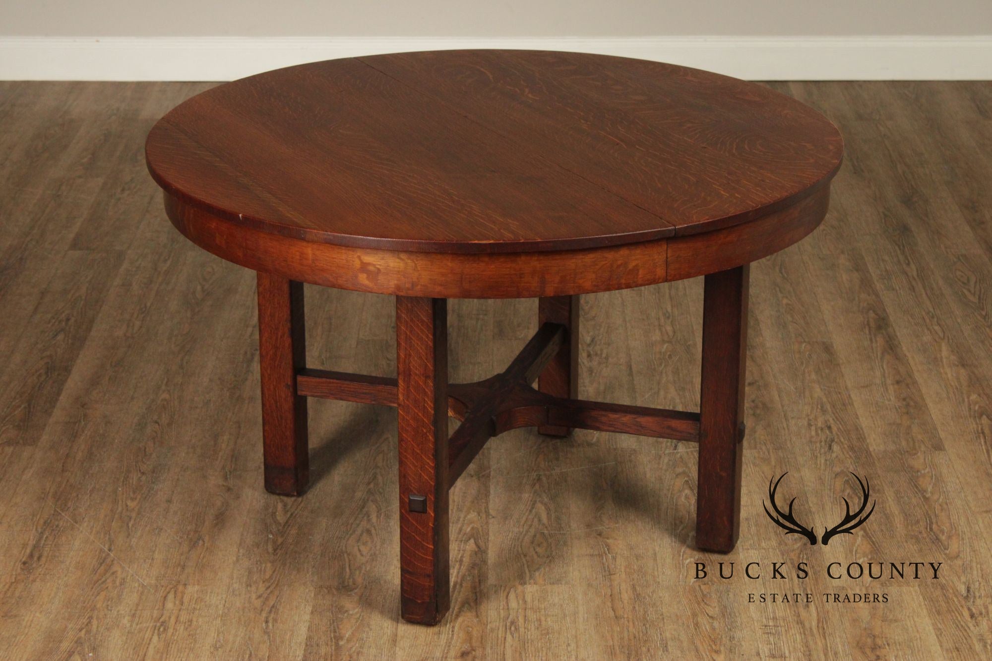 L. & J.G. Stickley Antique Round Oak Dining Table