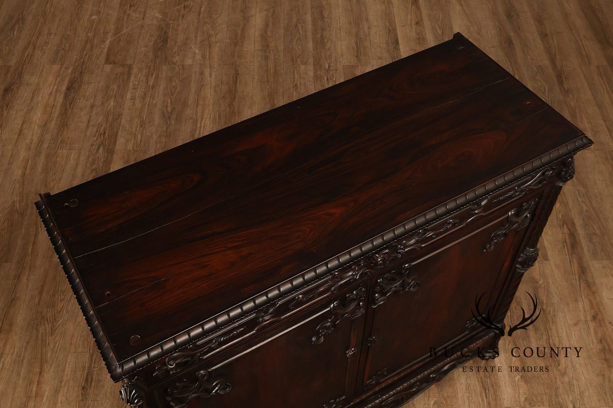 Antique Victorian Rosewood Carved Server