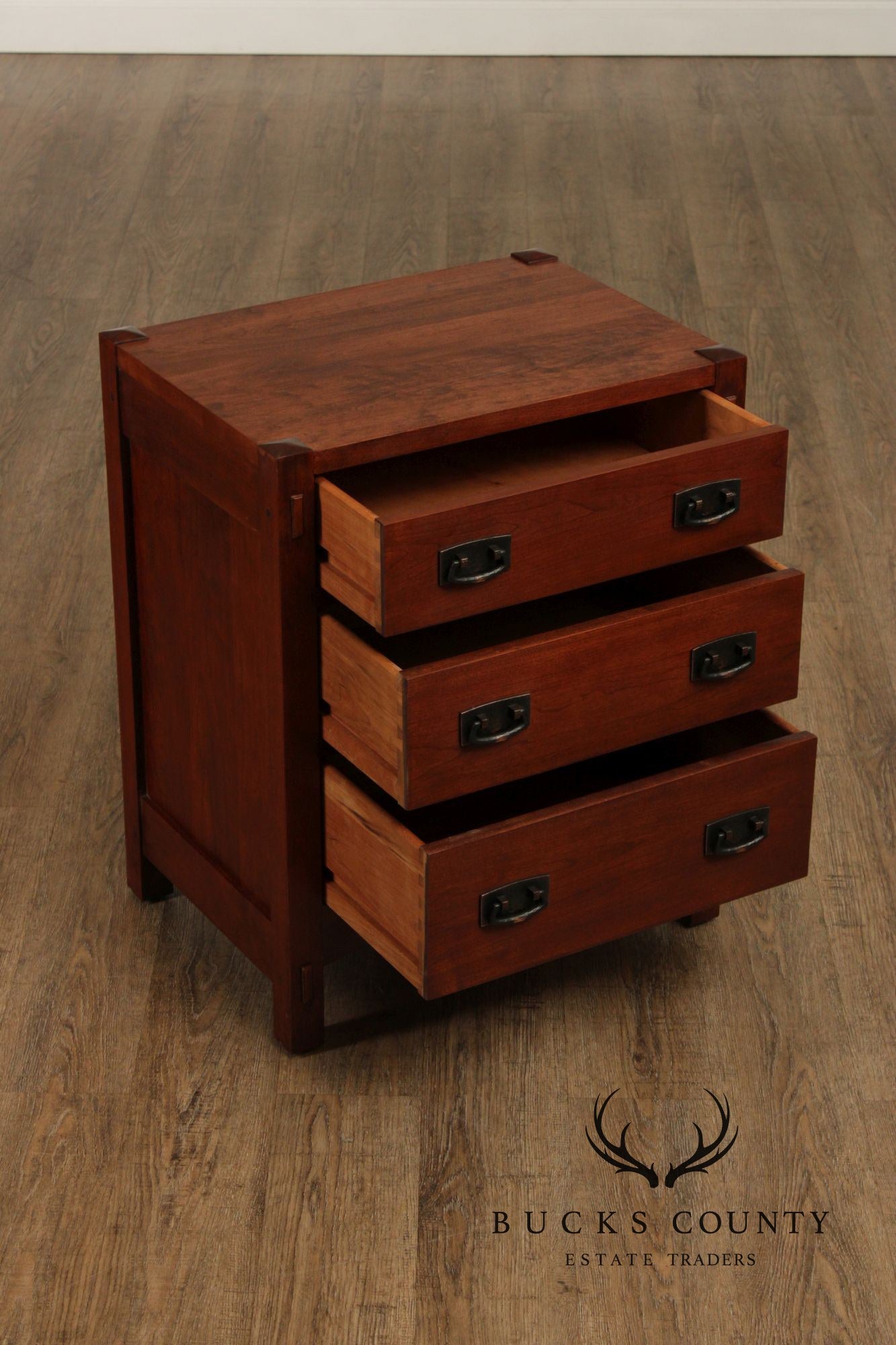 Stickley Mission Collection Pair of Cherry Three-Drawer Night Stands