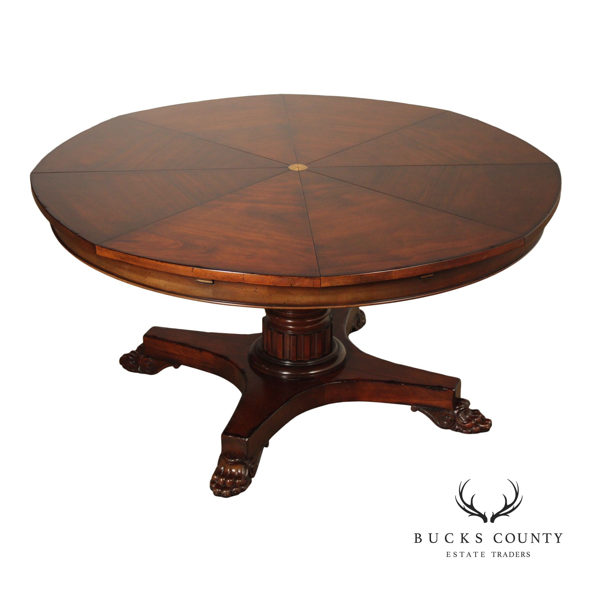 Oscar De La Renta For Century Furniture Mahogany Radial Extension Jupe Dining Table