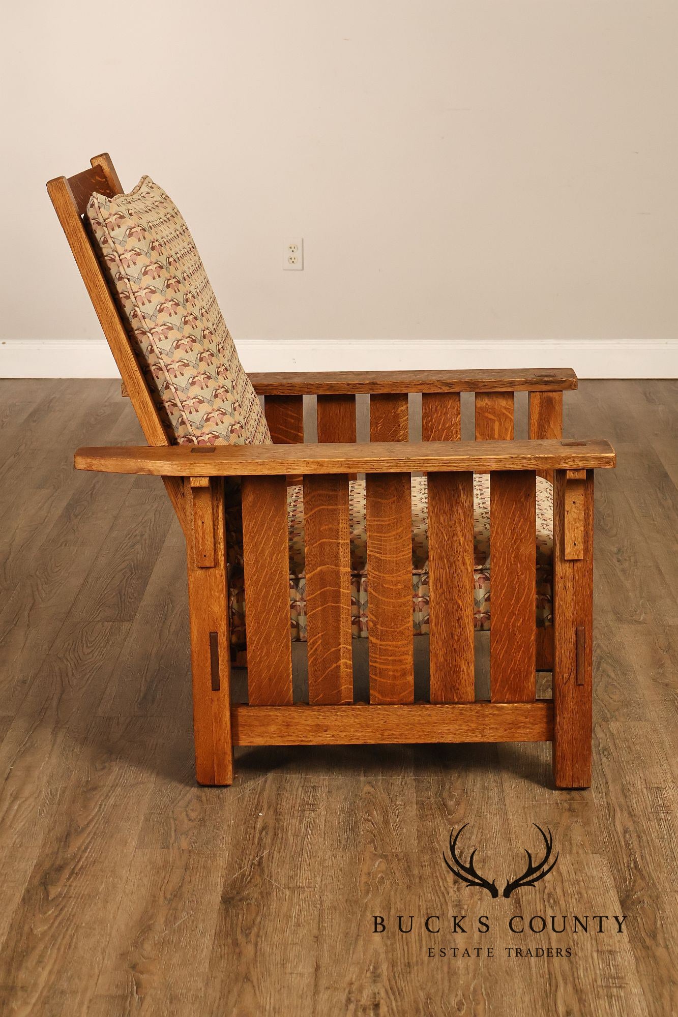 Antique L. & J.G. Stickley No. 497 Arts And Crafts Mission Oak Morris Chair