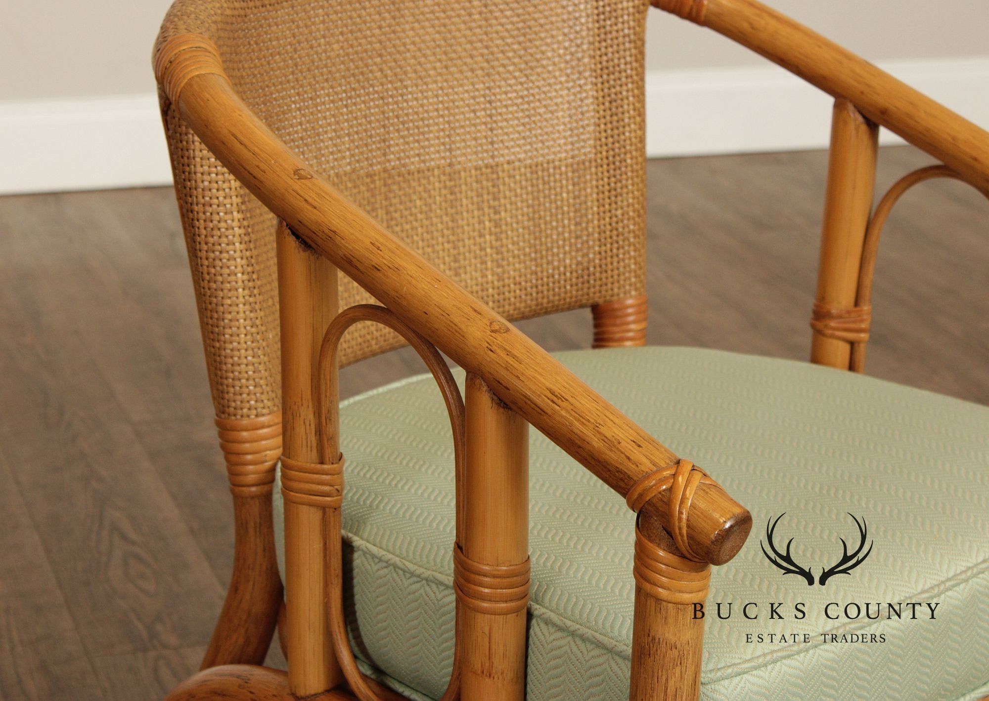 Hollywood Regency Rattan Lounge Chair