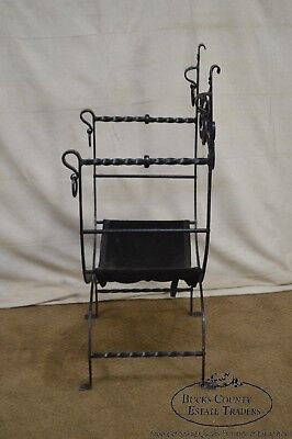 Antique Wrought Iron Savonarola X Form Arm Chair