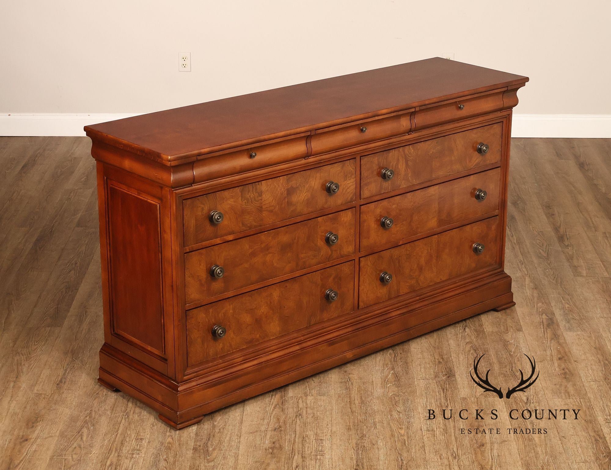 Ethan Allen 'Townhouse' Burlwood Double Dresser