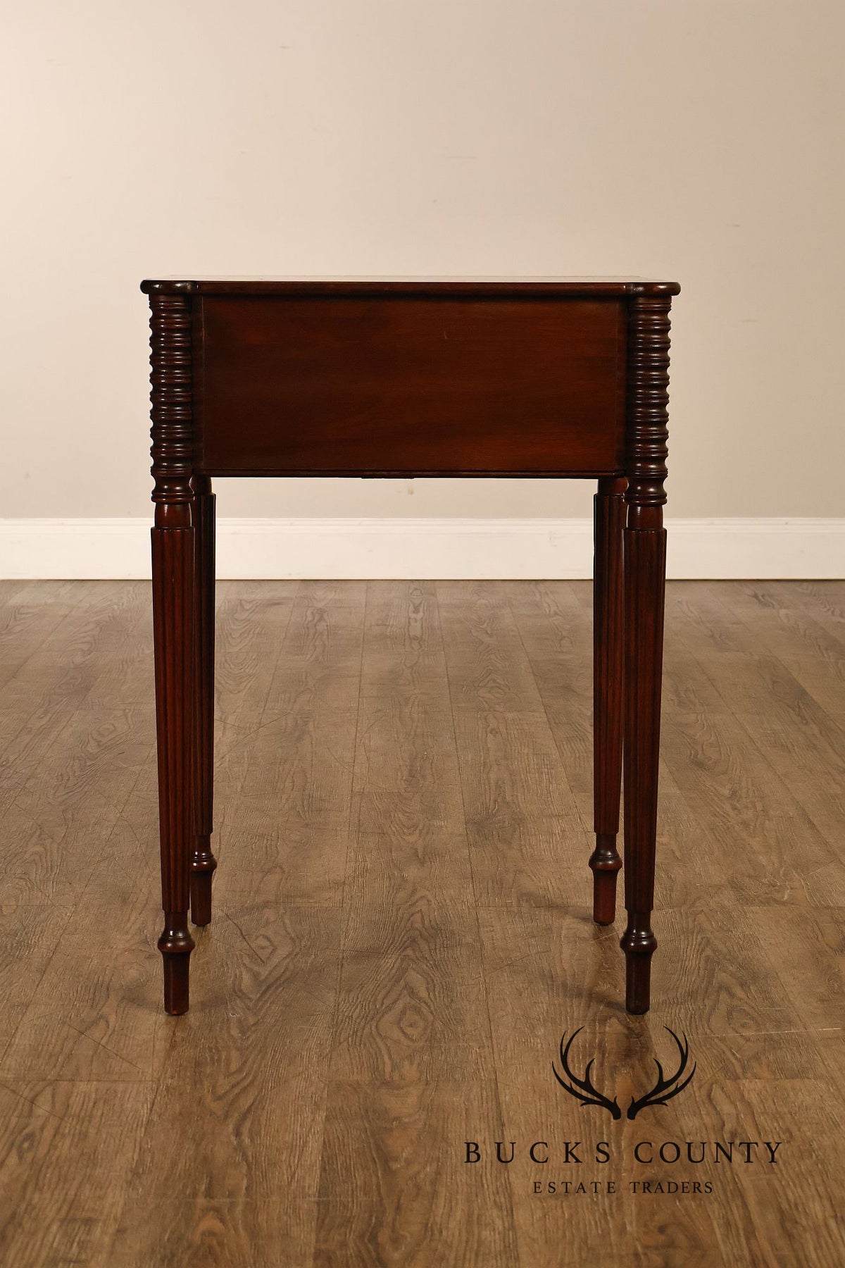 Federal Sheraton Style Mahogany Two-Drawer Side Table