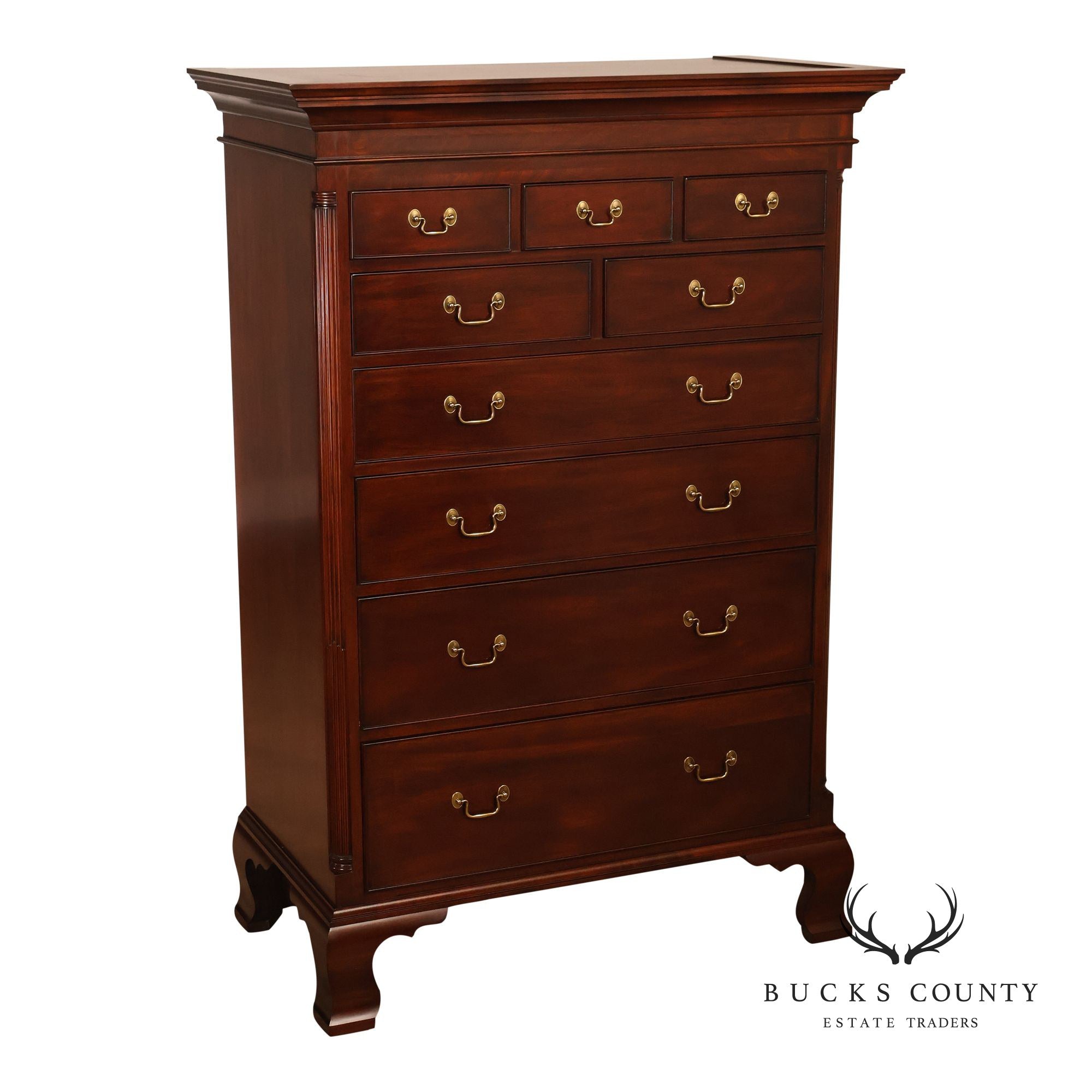 Henkel Harris Chippendale Style Mahogany Tall Chest