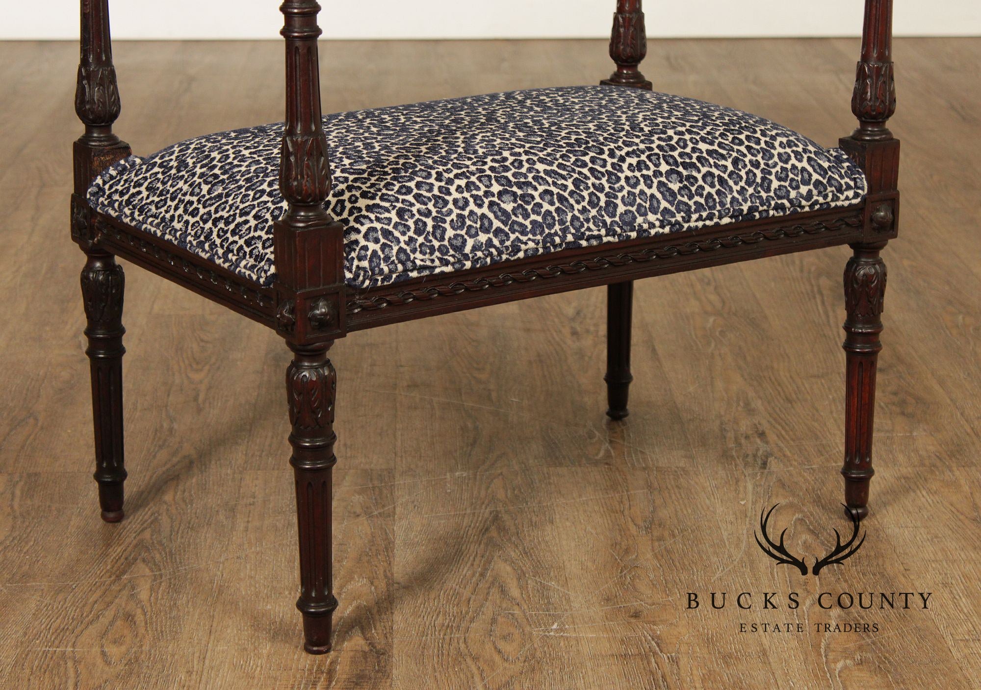 French Louis XVI Style Mahogany Vanity Bench