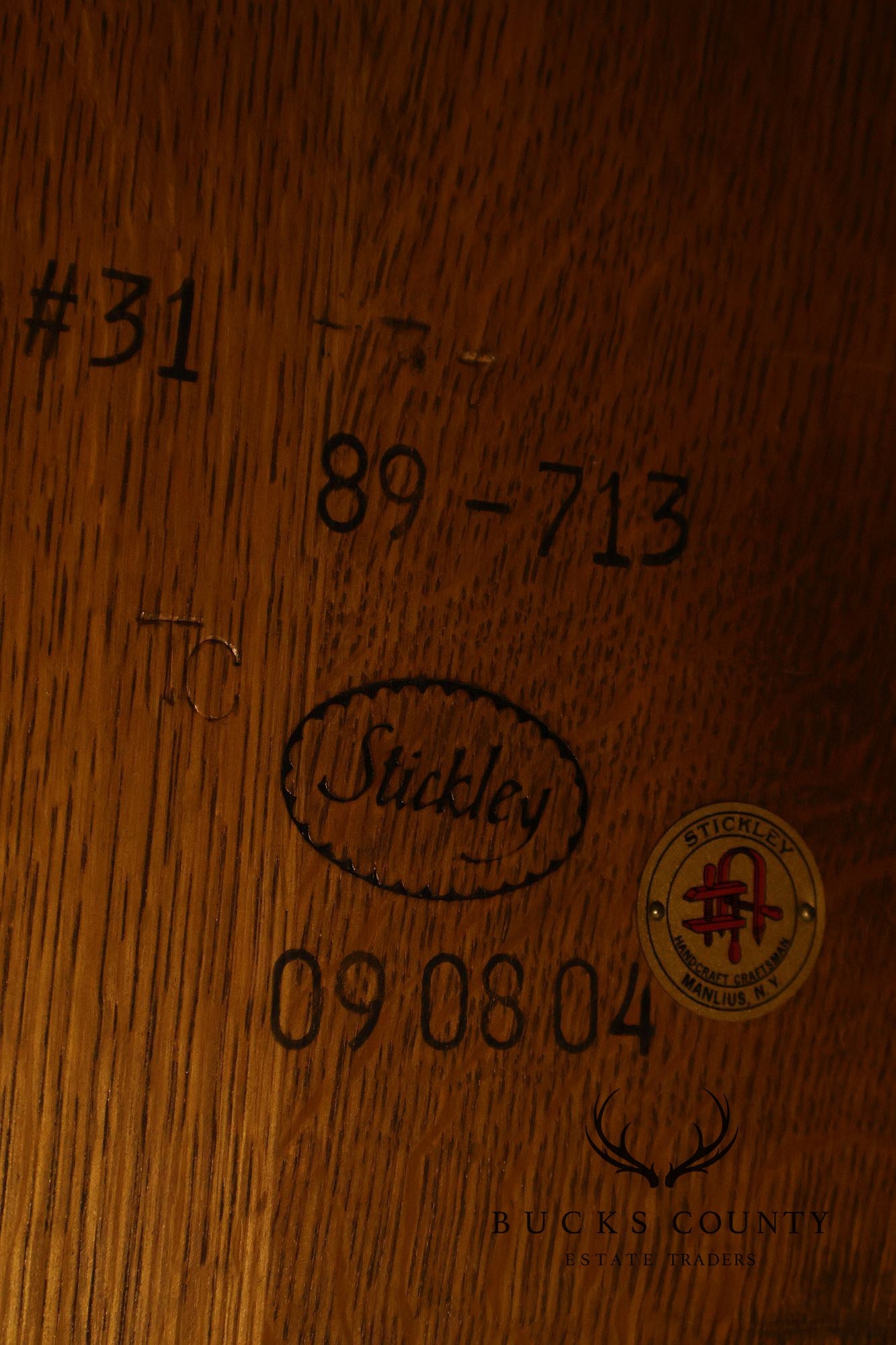Stickley Mission Collection Round Oak Expandable Dining Table
