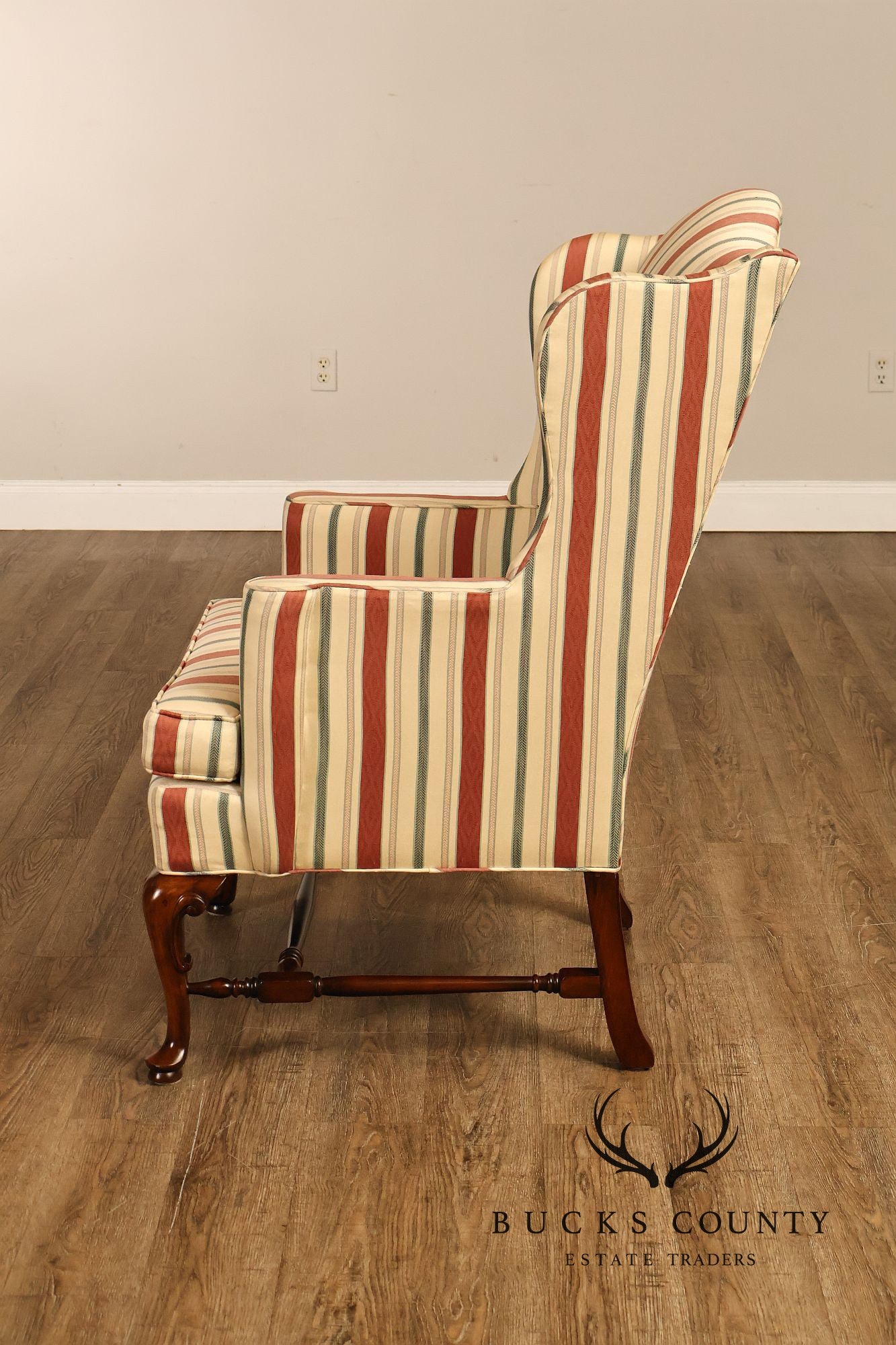 Gilliam Traditional Chippendale Style Pair Of Upholstered Wingback Armchairs
