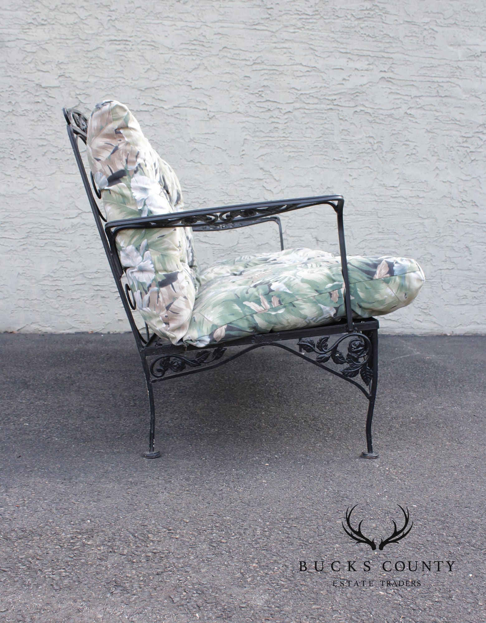 Meadowcraft Vintage Wrought Iron Outdoor Garden Sofa