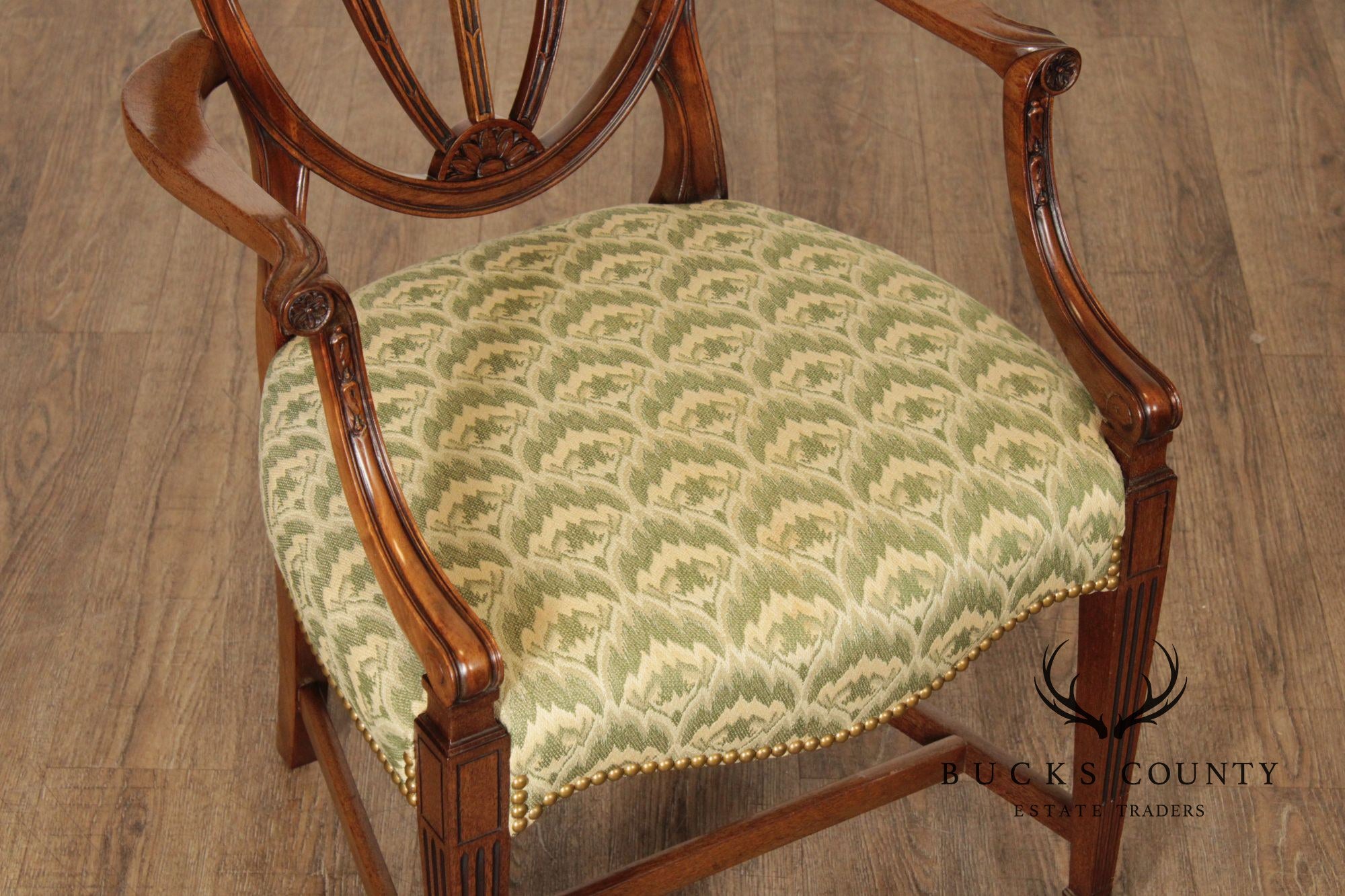 Hepplewhite Style Pair of Mahogany Armchairs