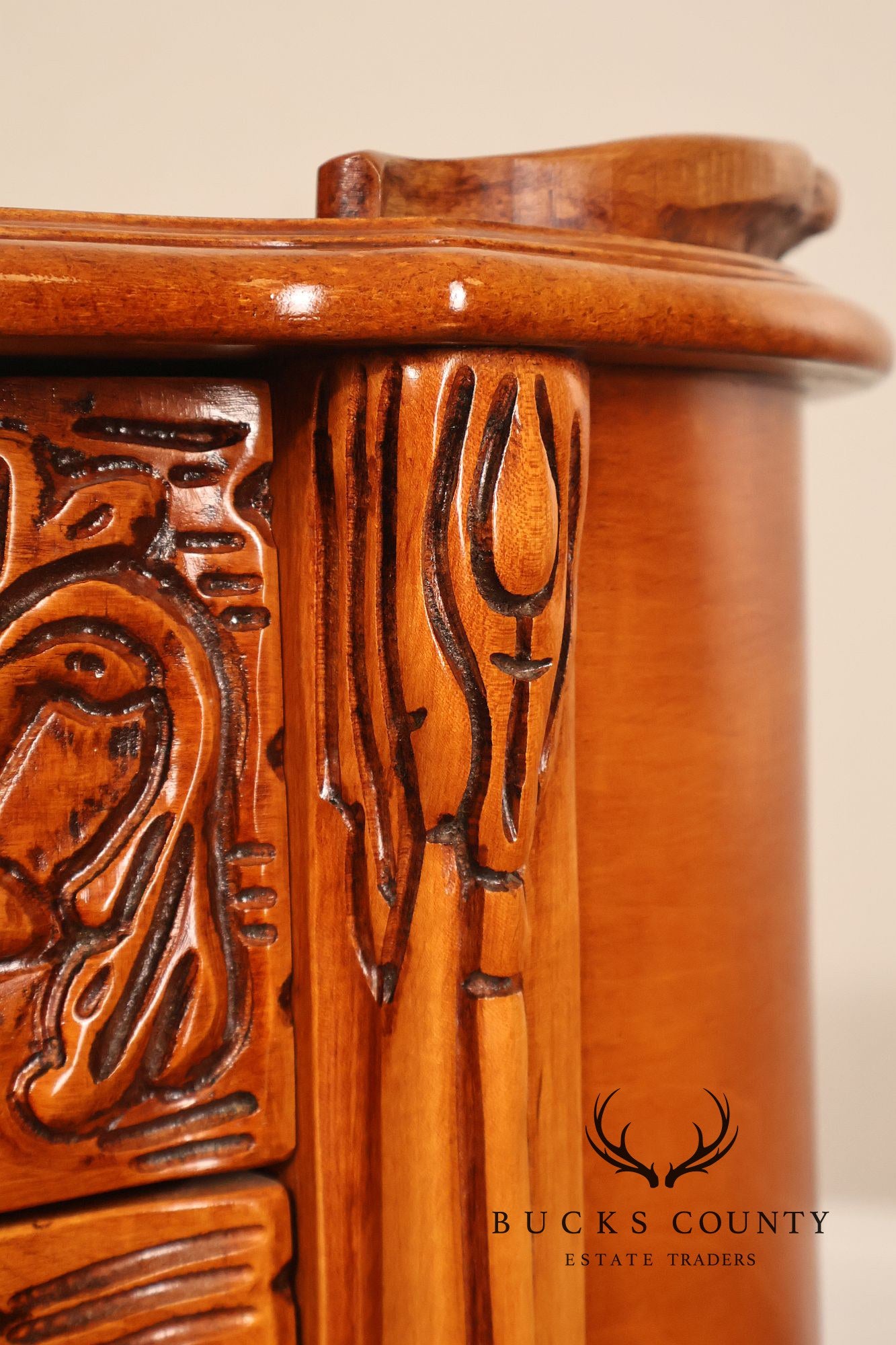 French Louis XV Style Marquetry Inlaid Nightstand