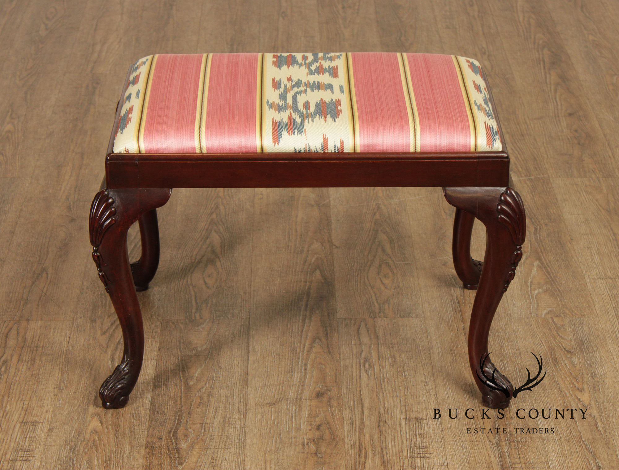 Georgian Style Carved Mahogany Stool