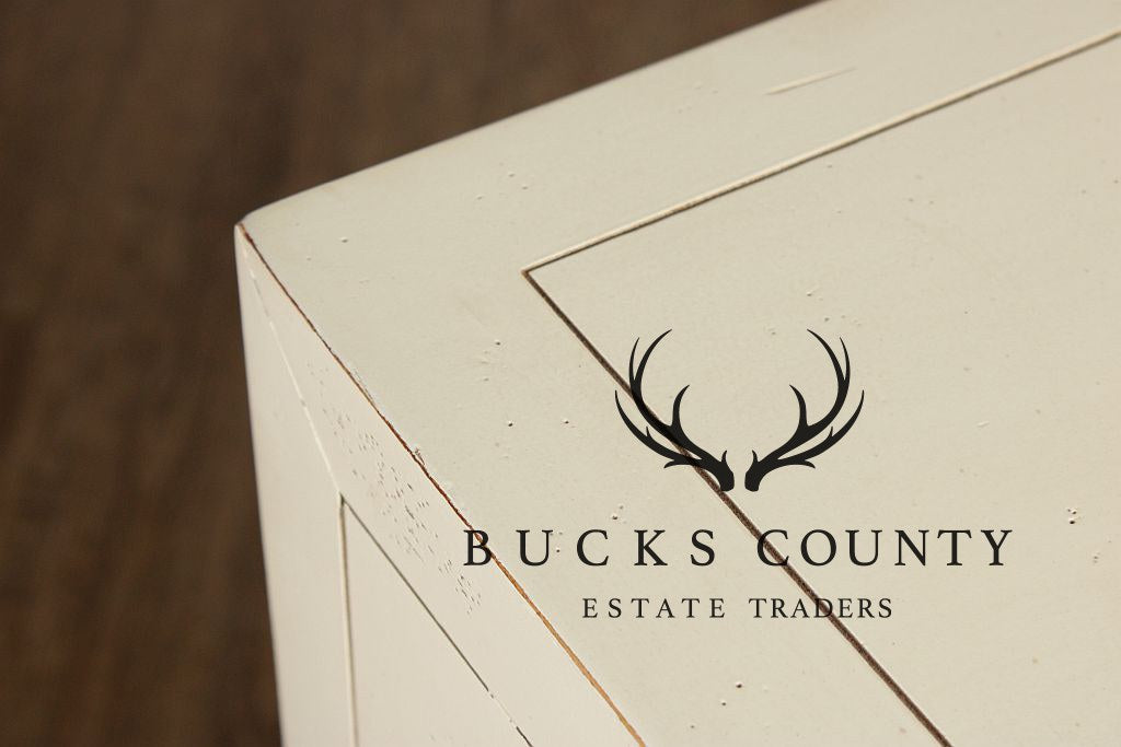 Drexel Heritage Painted Glass Door Display Bookcase Credenza