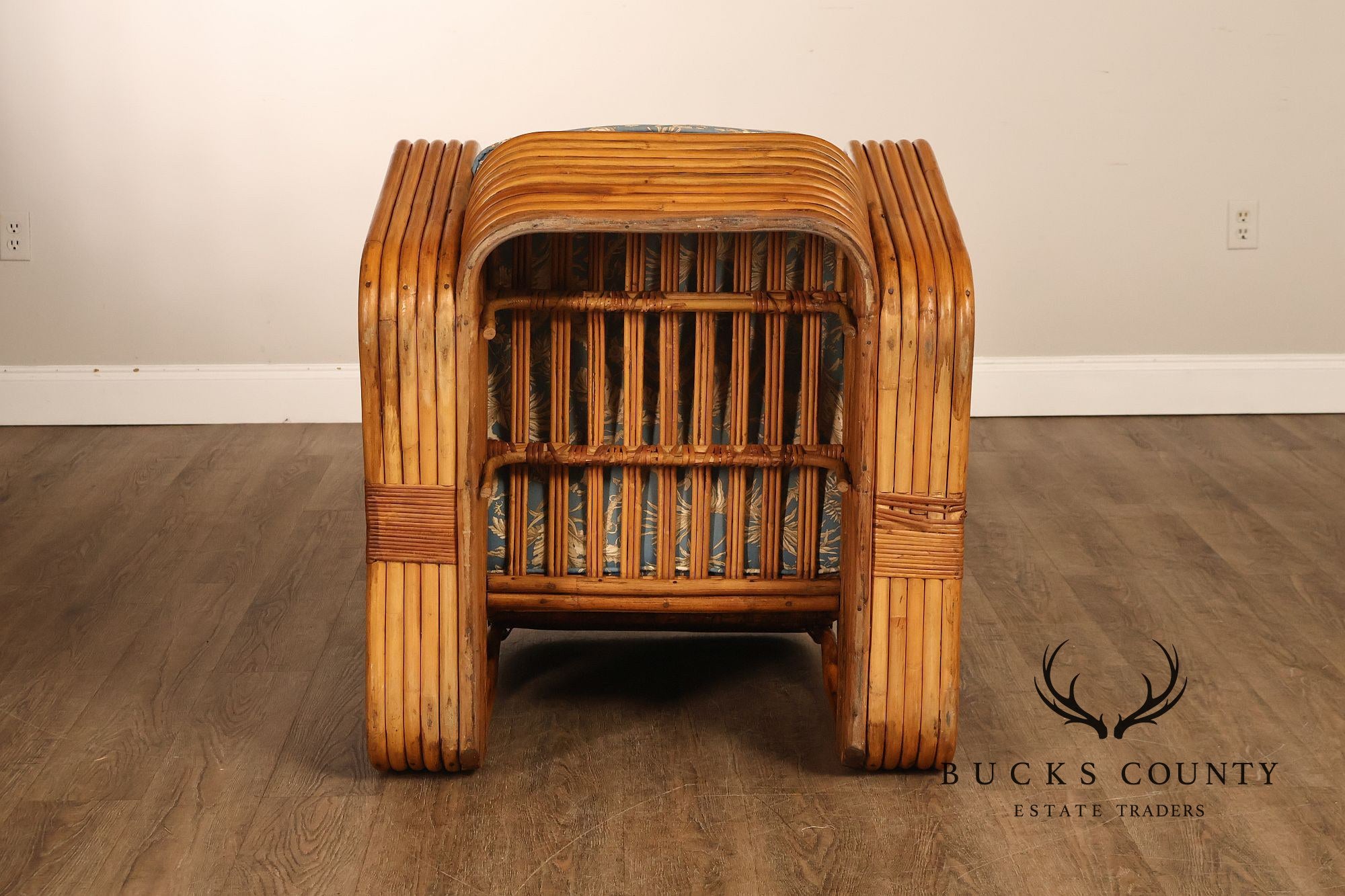 Paul Frankl Pair Of Pretzel Rattan Lounge Chairs
