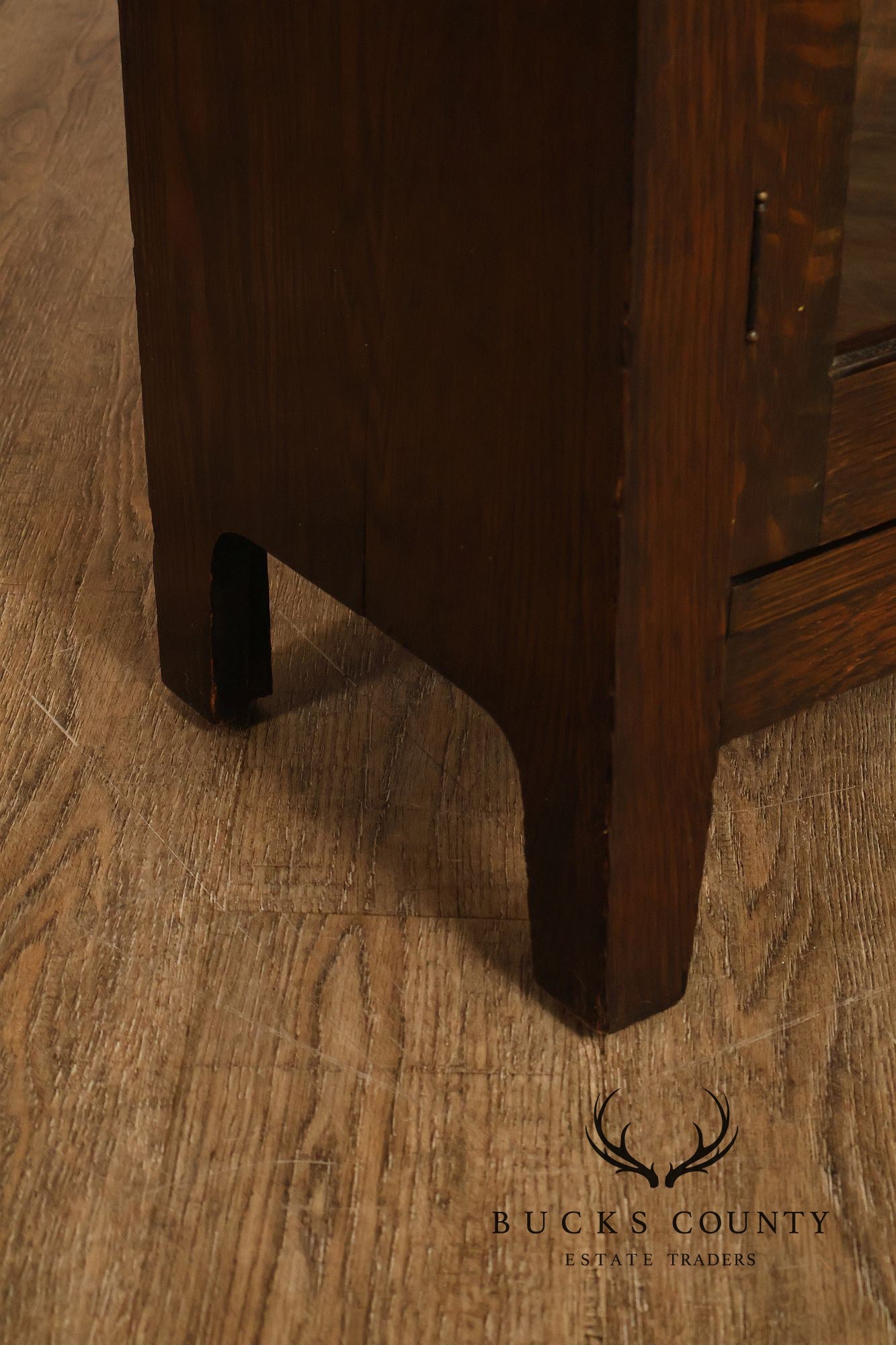 Antique Mission Oak Arts And Crafts Two Door Bookcase