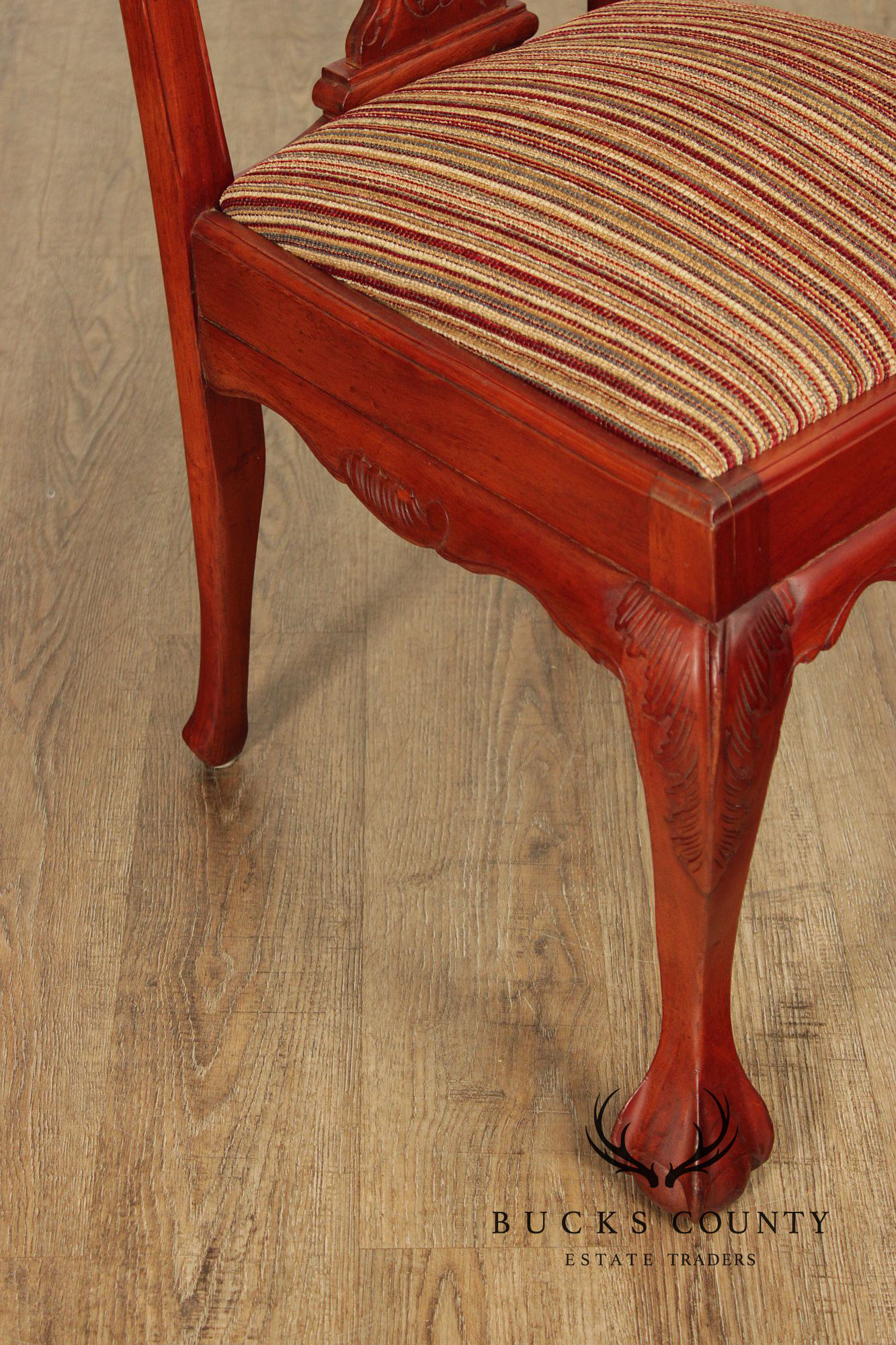 Chippendale Style Set of Four Carved Mahogany Dining Chairs