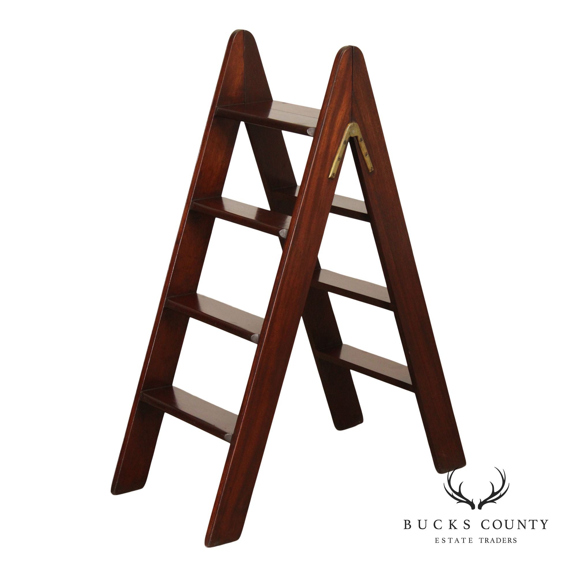 English Mahogany Library Ladder