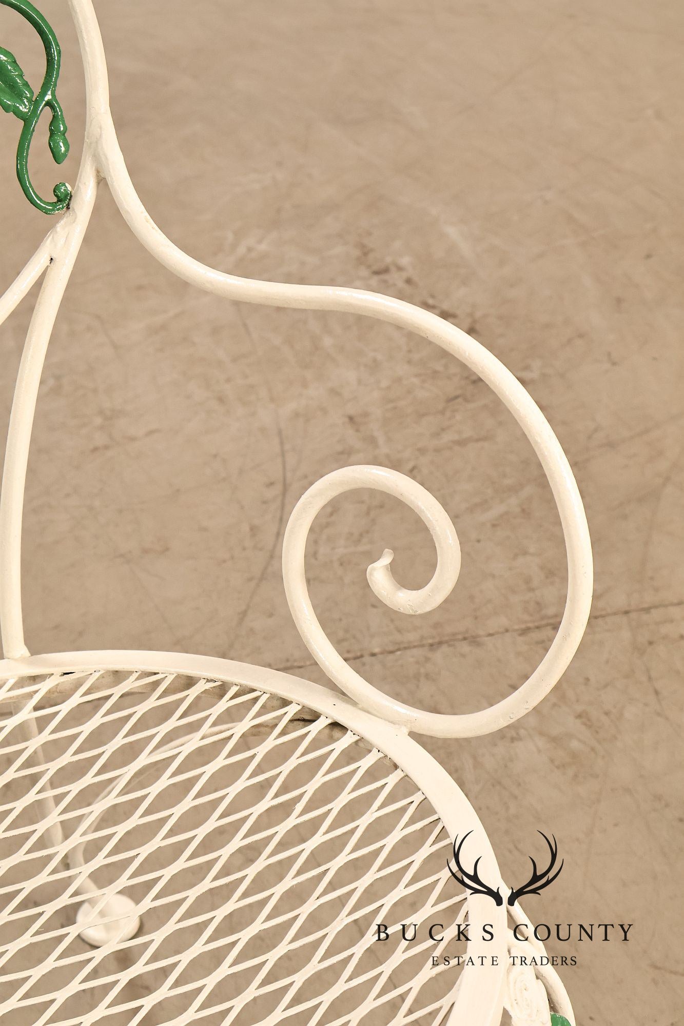 Woodard 'Chantilly Rose' Set of Four Wrought Iron Patio Dining Chairs