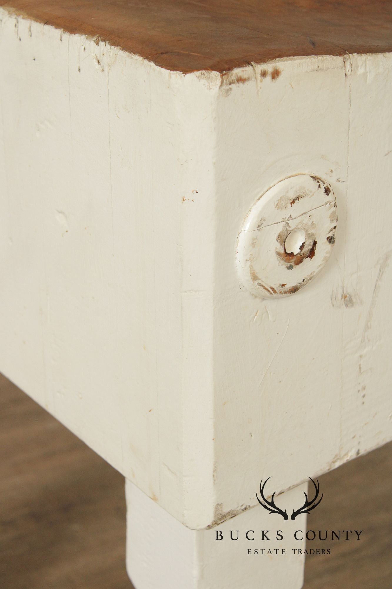 Vintage Painted Butcher Block Table