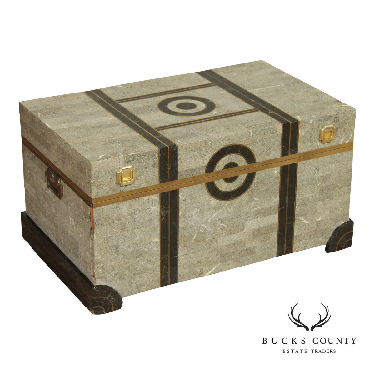 Casa Bique Hollywood Regency Tessellated Stone Chest