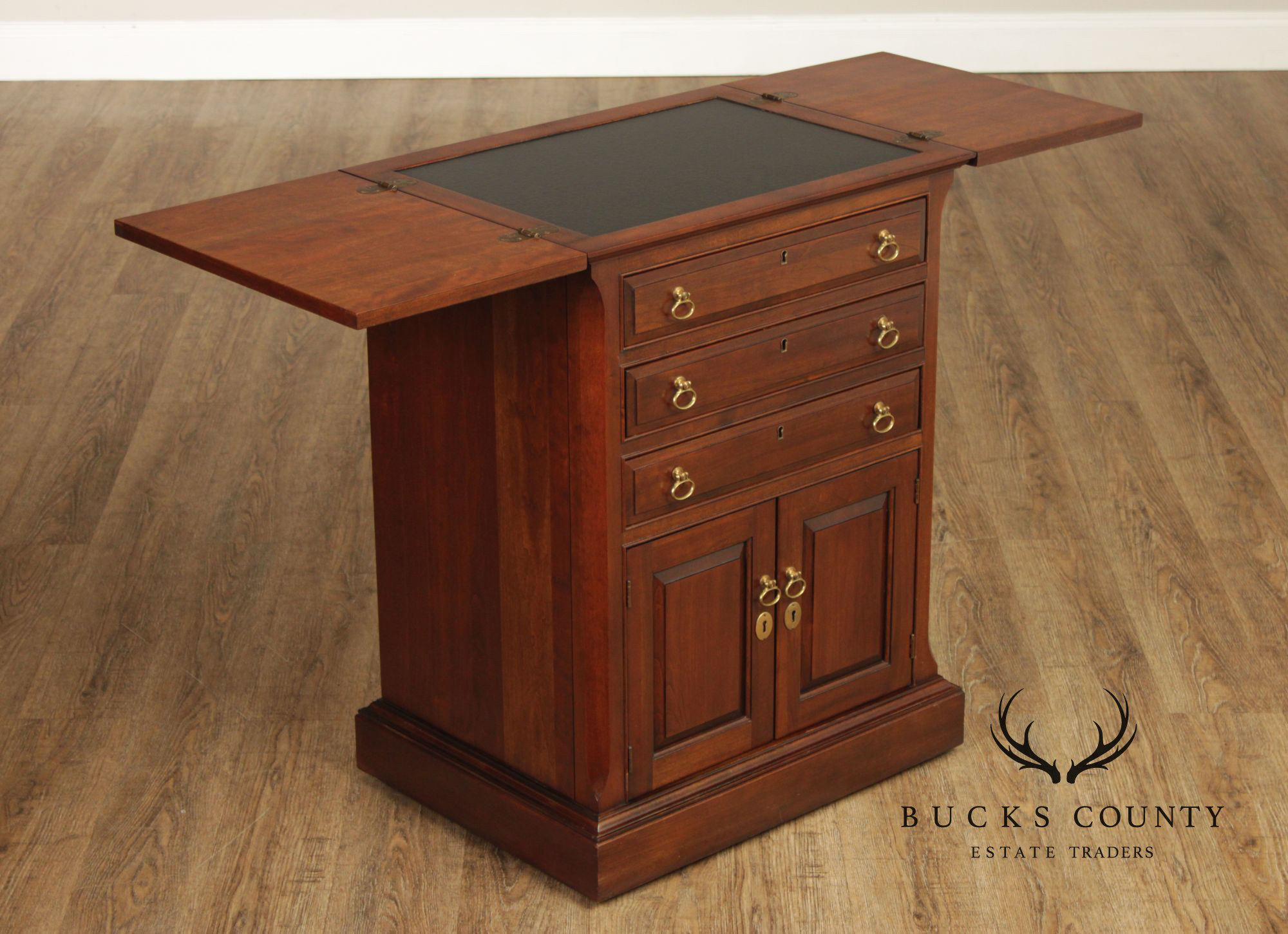 Pennsylvania House Cherry Flip Top Silver Chest Server Cabinet