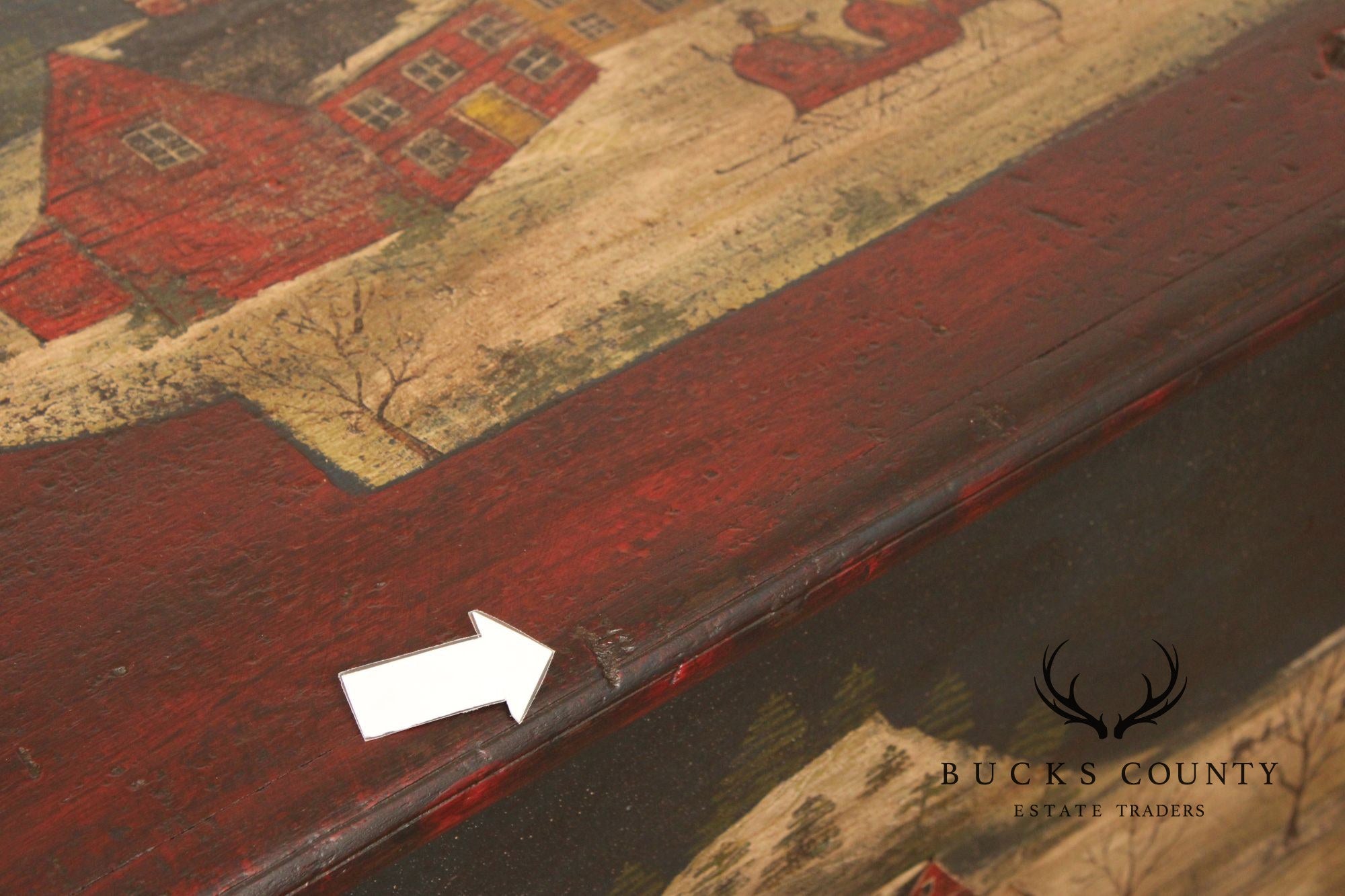 Antique Folk Art Painted Blanket Chest