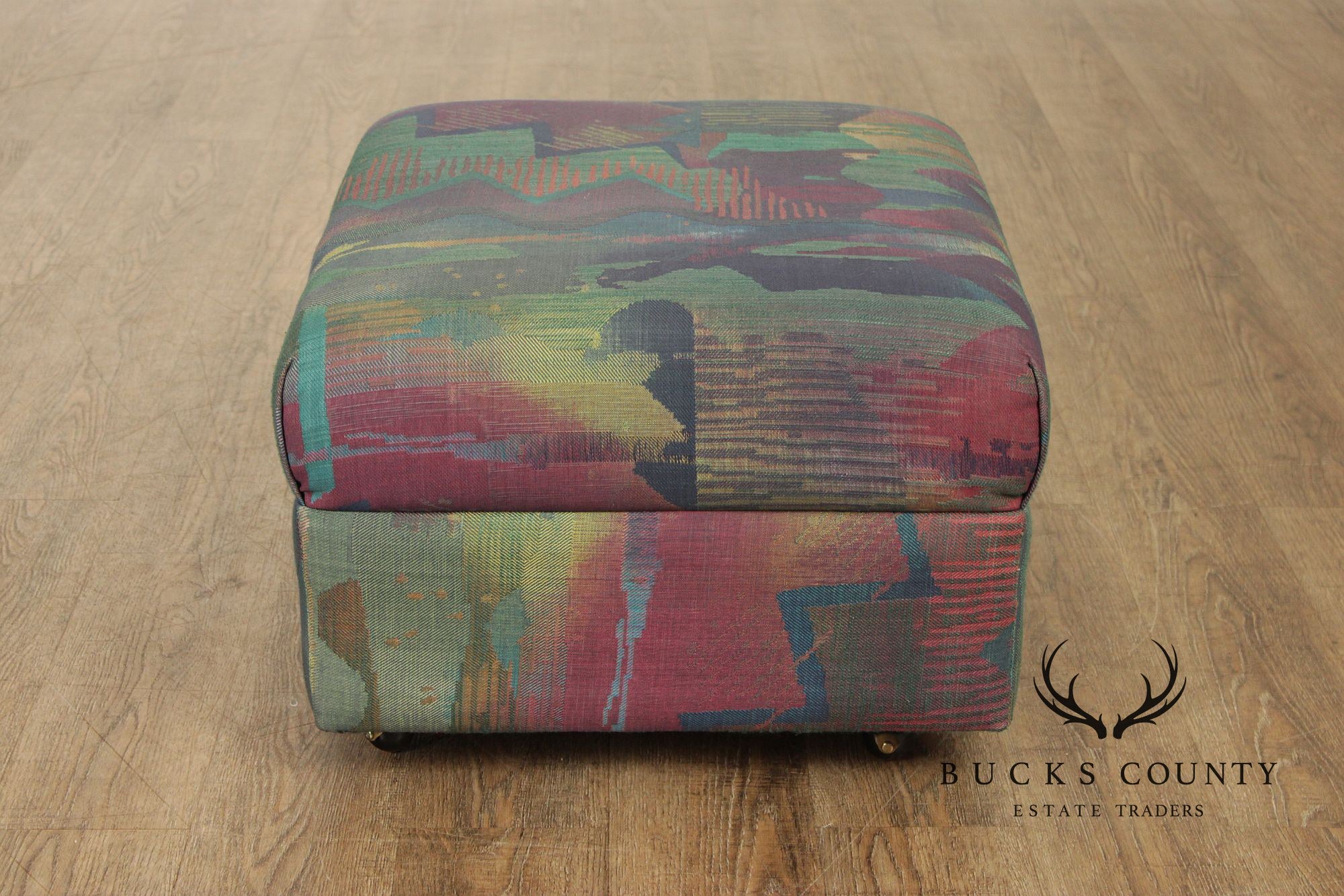 Sherrill Furniture Post Modern Pair of Rolling Ottomans