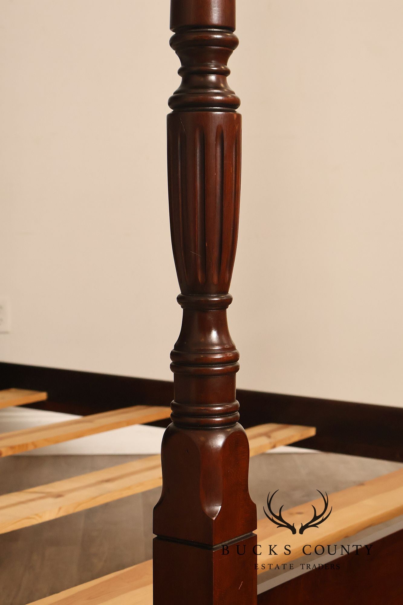 Statton Vintage Carved Cherry Queen Poster Bed