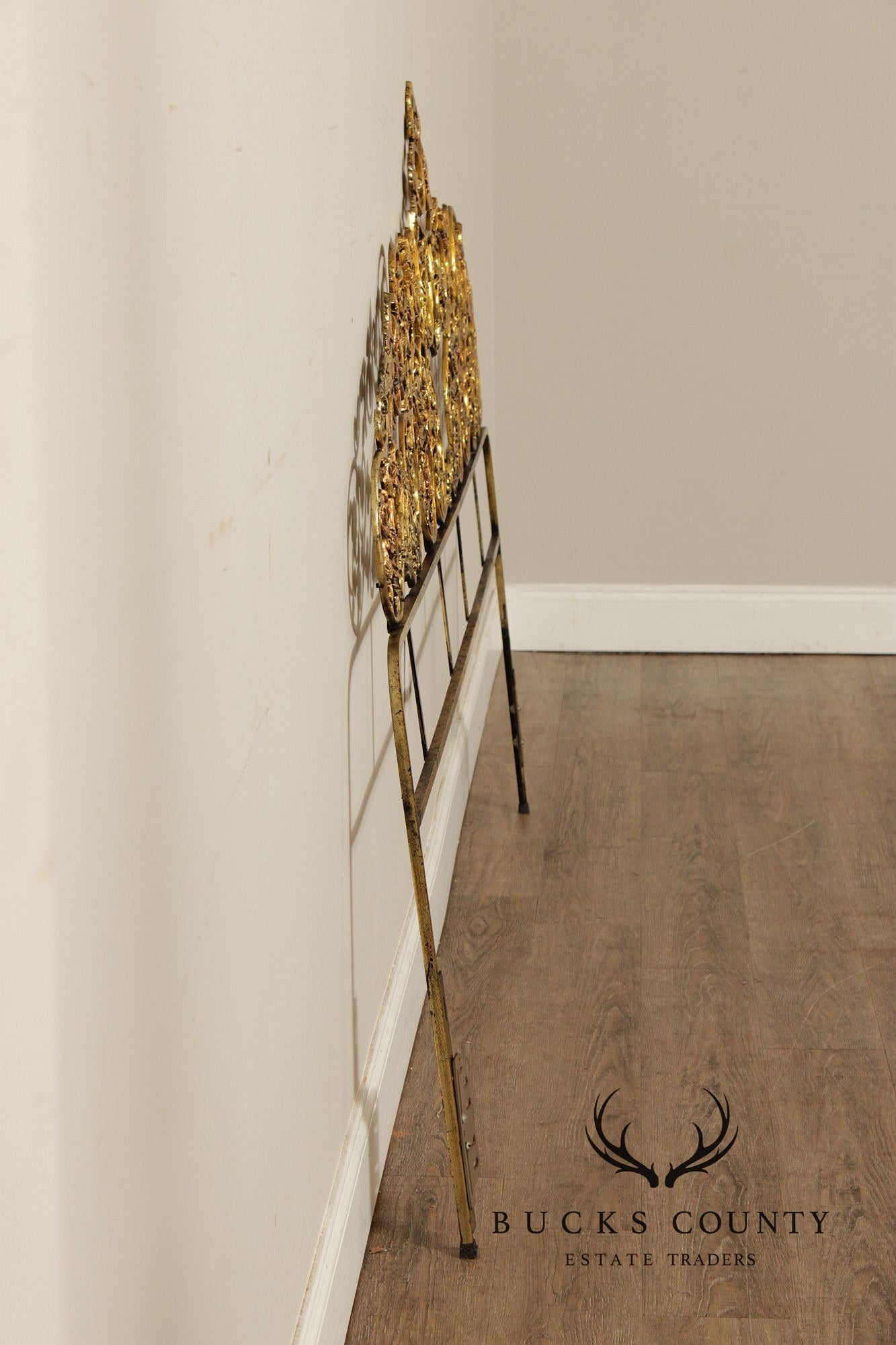 Rococo Style King Size Scrolling Brass Headboard