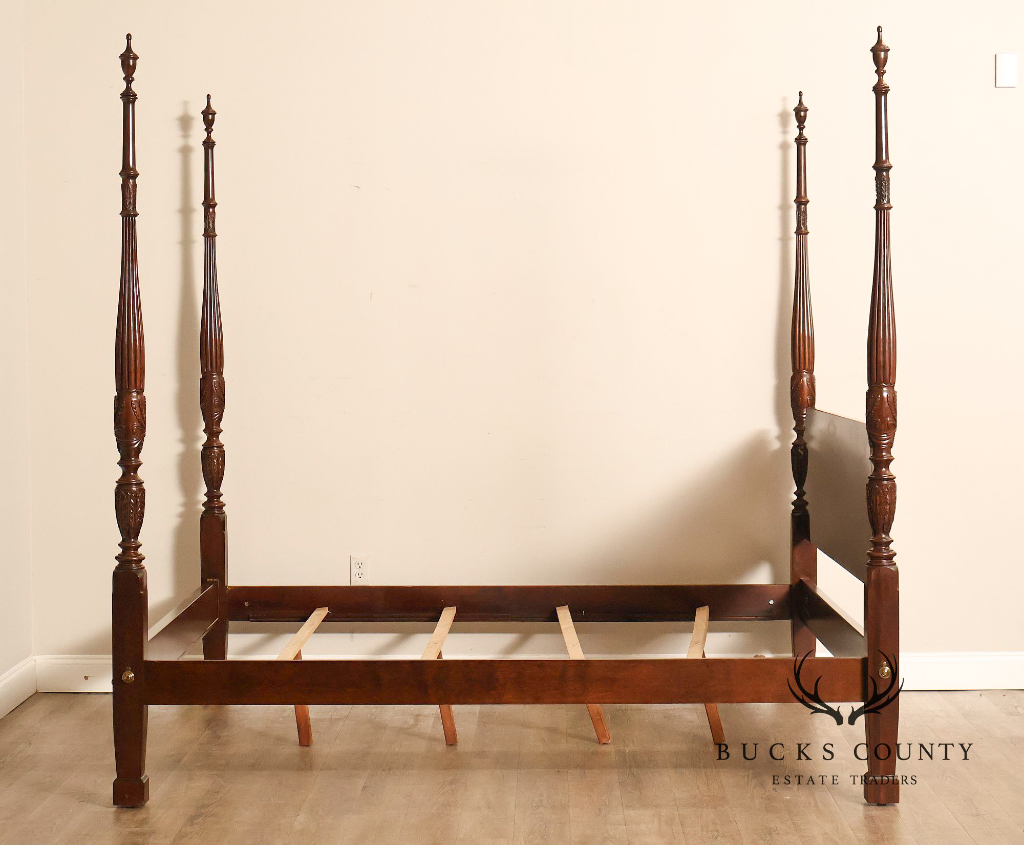 Ethan Allen Georgian Court Cherry King Four Poster Bed Frame