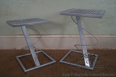 Contemporary Set of 2 Modern Design Expanded Metal Side Tables