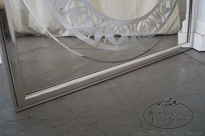 Mid Century Modern Pair of Square Chrome Frame Wall Mirrors by Vanguard Studios