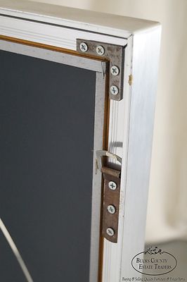 Mid Century Modern Pair of Square Chrome Frame Wall Mirrors by Vanguard Studios