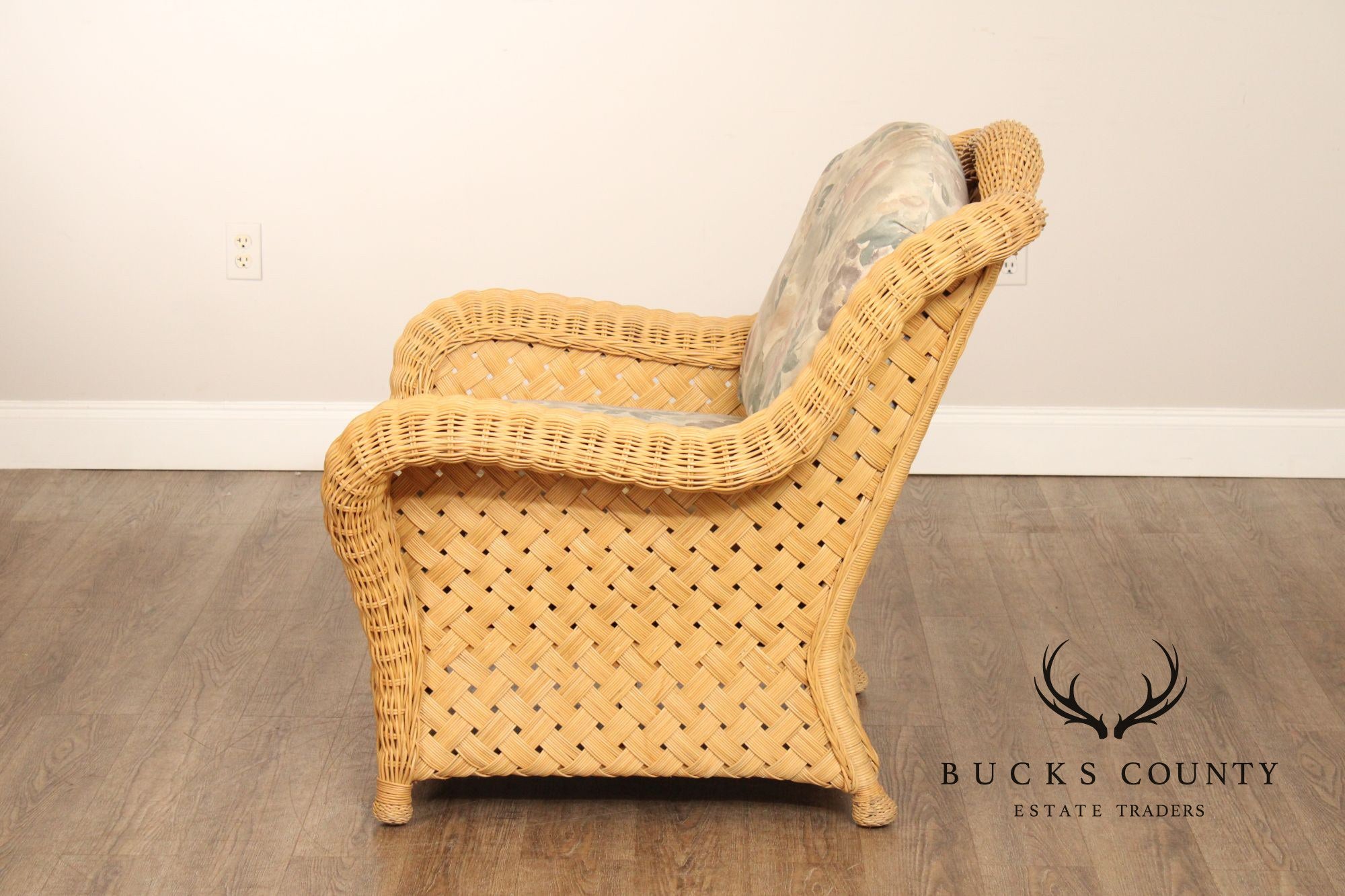 Quality Vintage Wicker Lounge Armchair