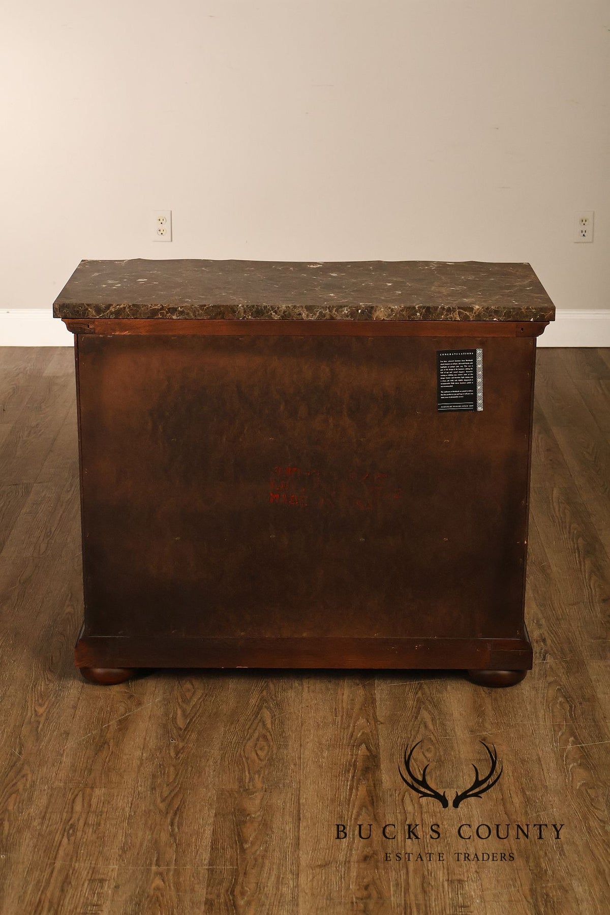 Bernhardt French Provincial Pair Of Marble Top Three-Drawer Nightstands