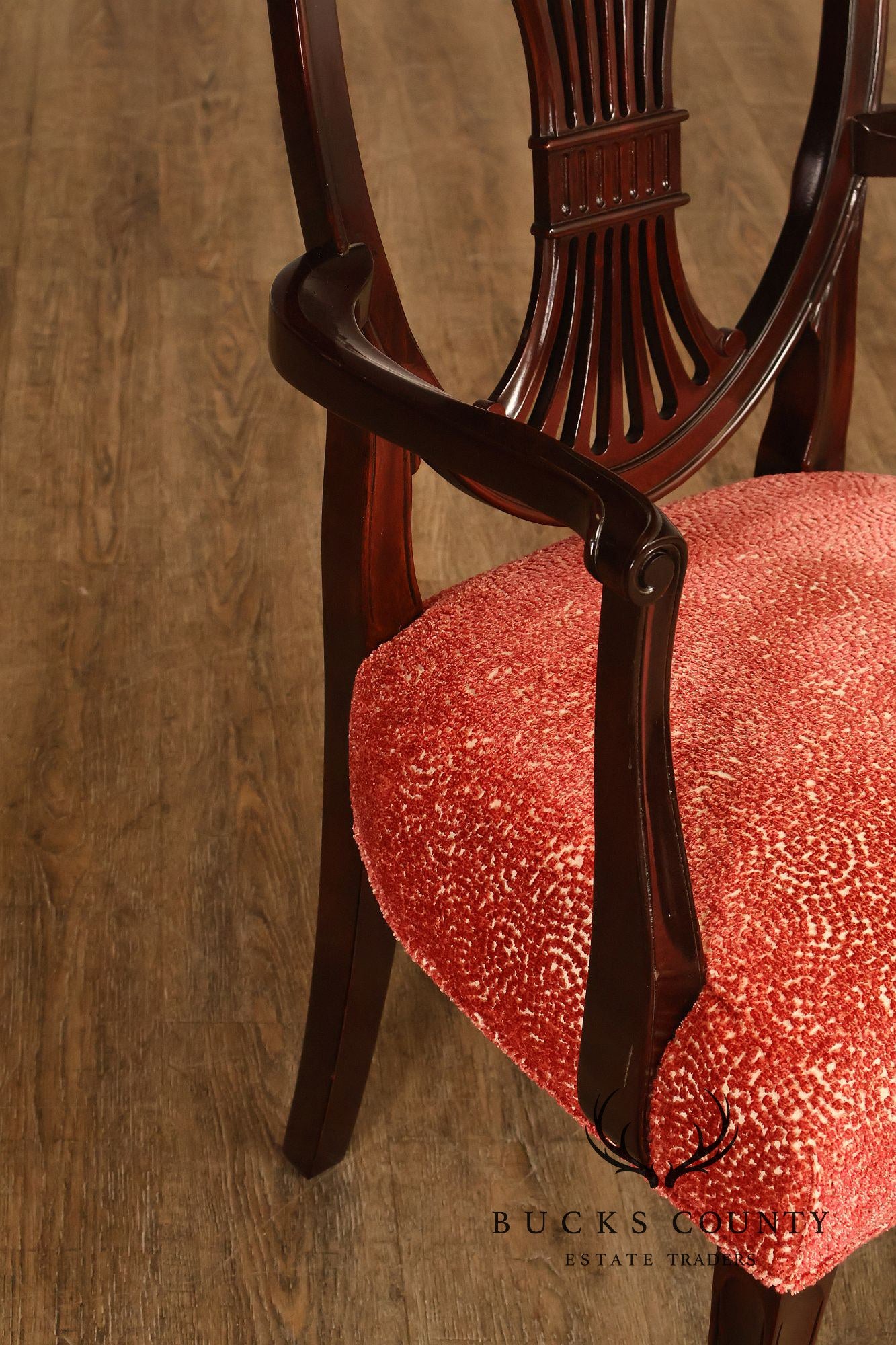 Stickley Federal Mahogany Set Of Eight Shield Back Dining Chairs