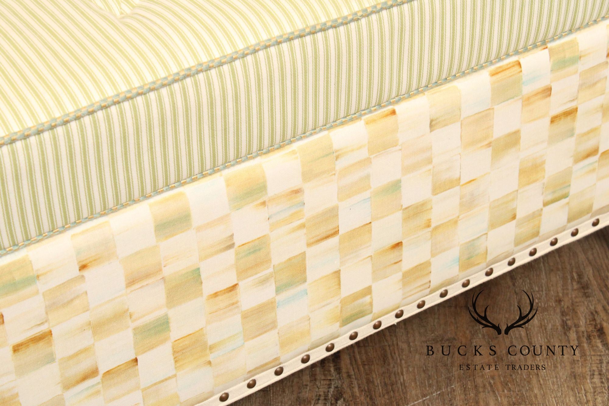 Mackenzie Childs Upholstered Storage Ottoman