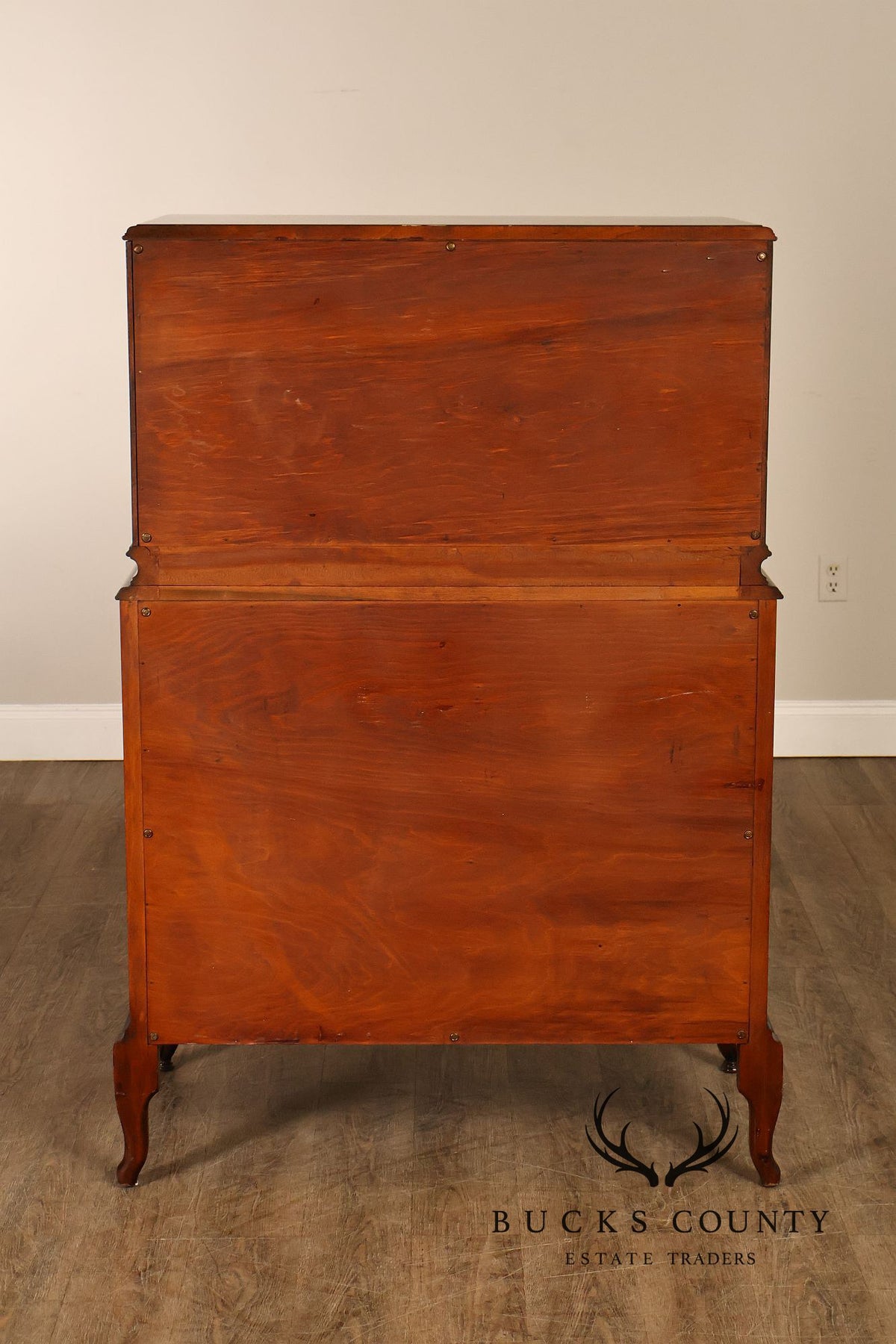 1940’s Flame Mahogany Carved Tall Chest