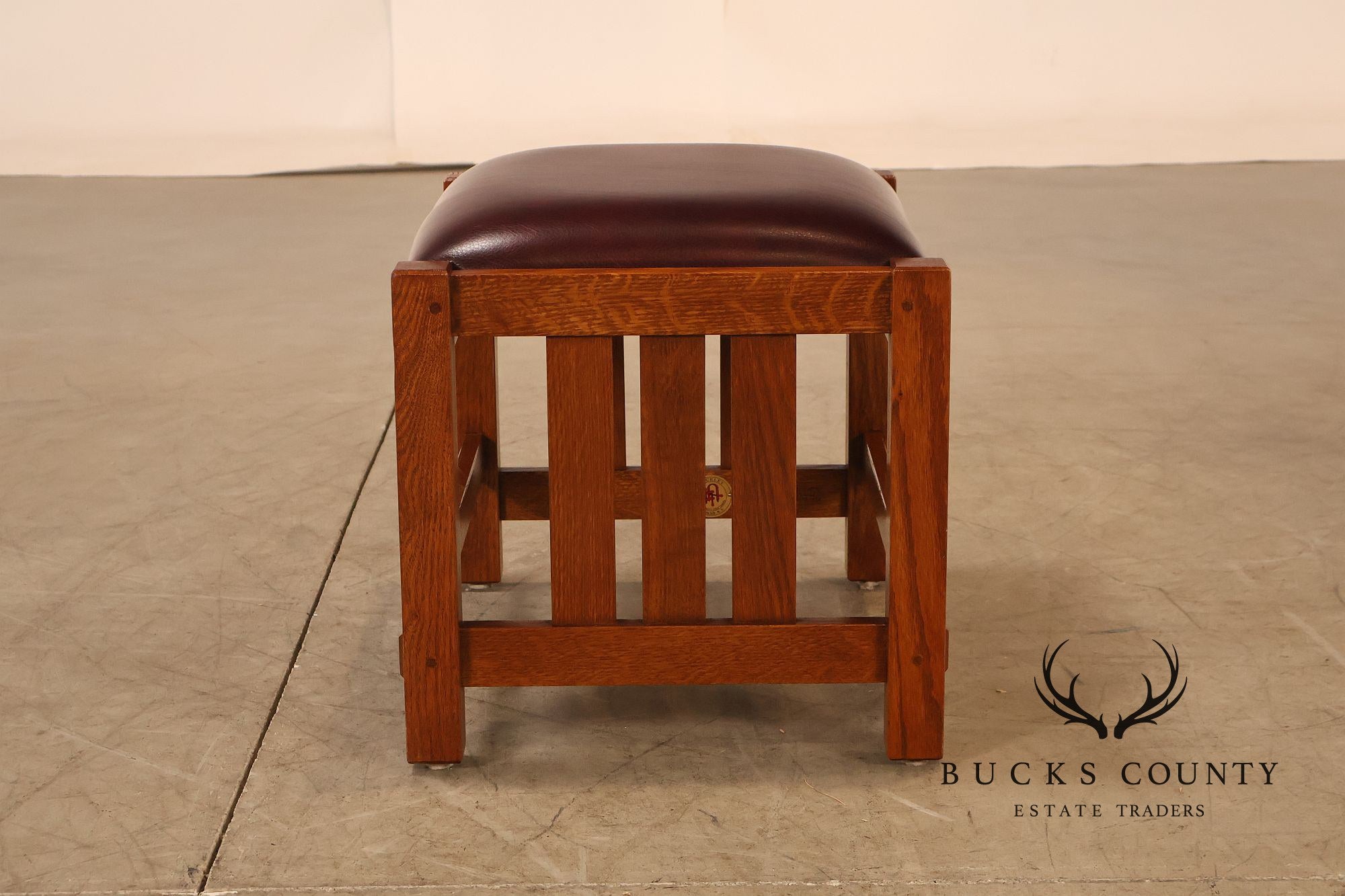 Stickley Mission Collection Oak & Leather Ottoman Footstool