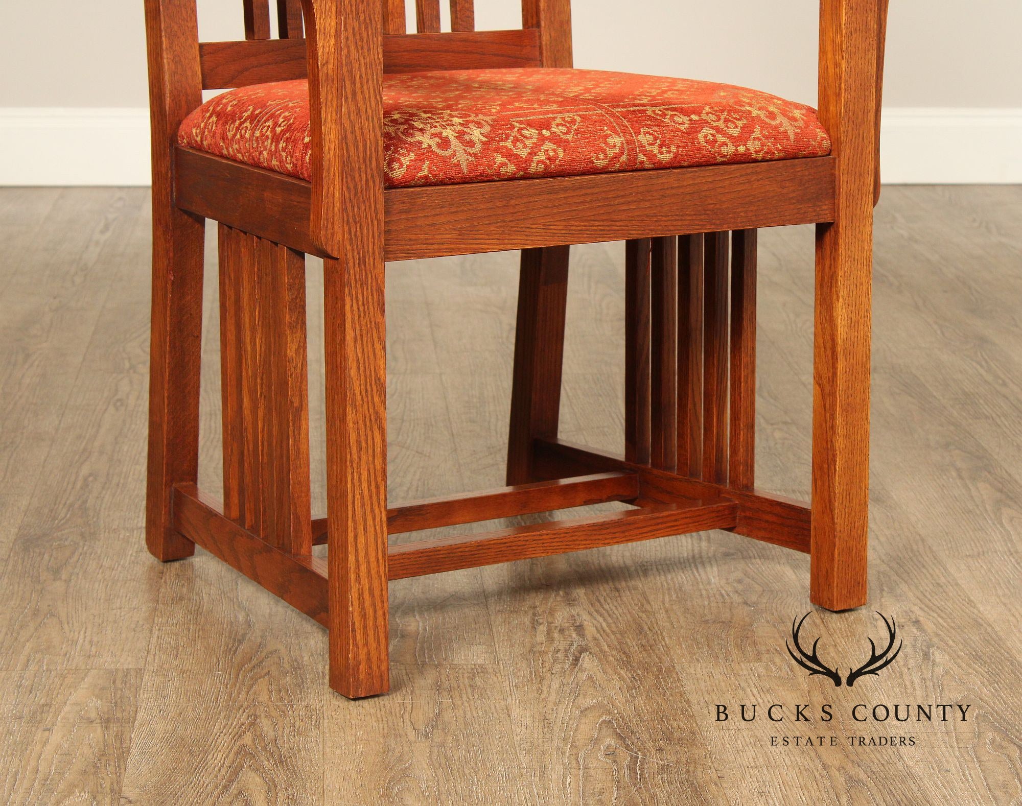 The Michaels Company Mission Style Set Of Six Oak Spindle Dining Chairs