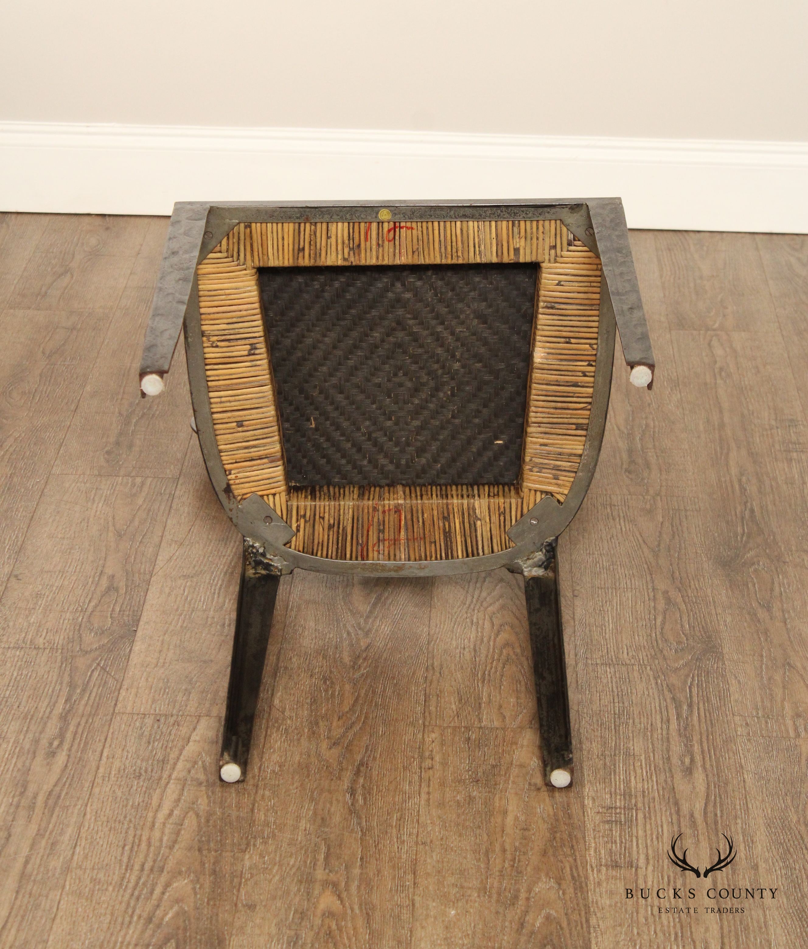 Biedermeir Style Pair Of Forged Iron Frame dining Chairs (originally set of 4)