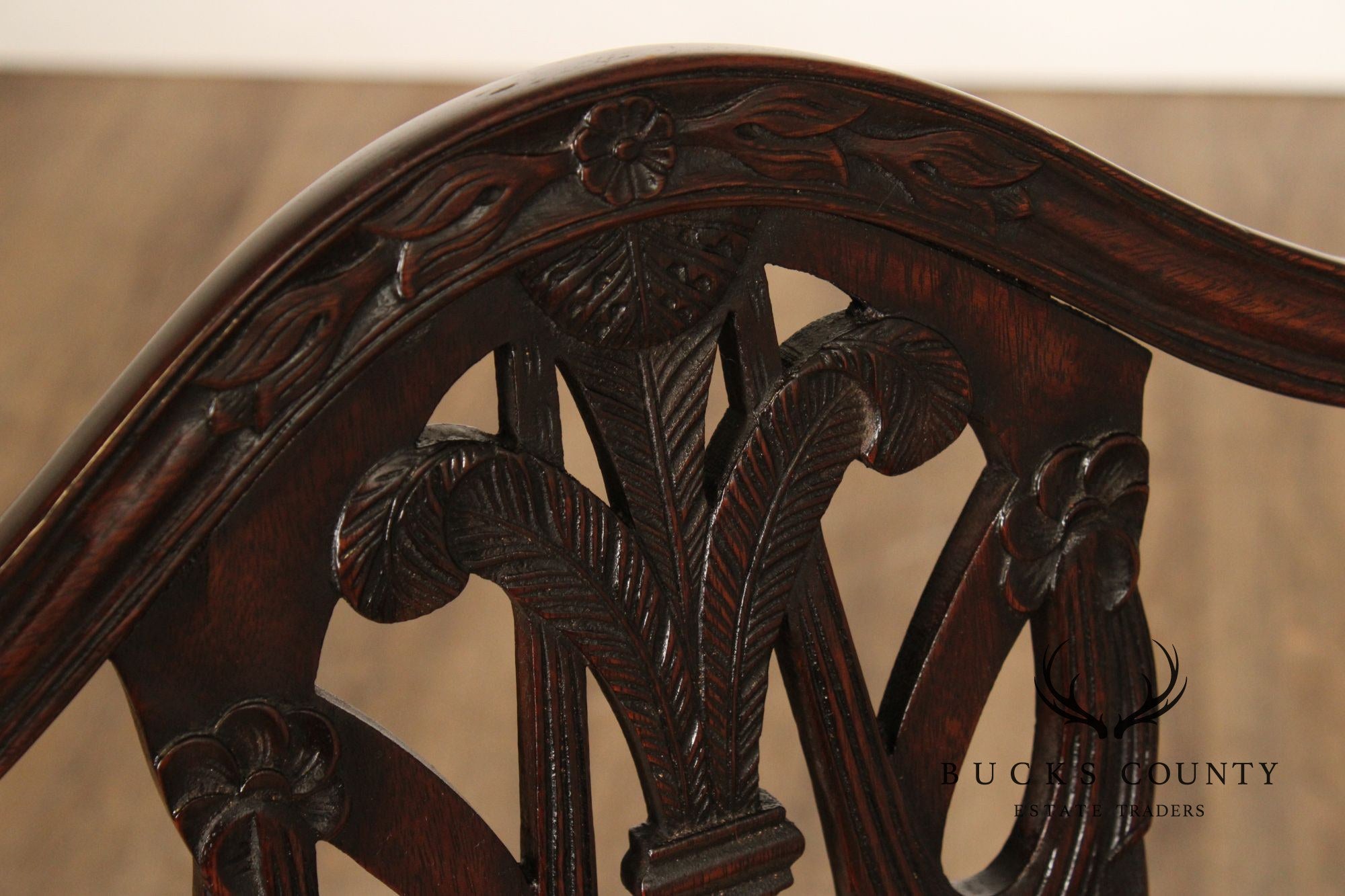 George III Style Quality Set Of Eight Carved Mahogany Shield Back Dining Chairs